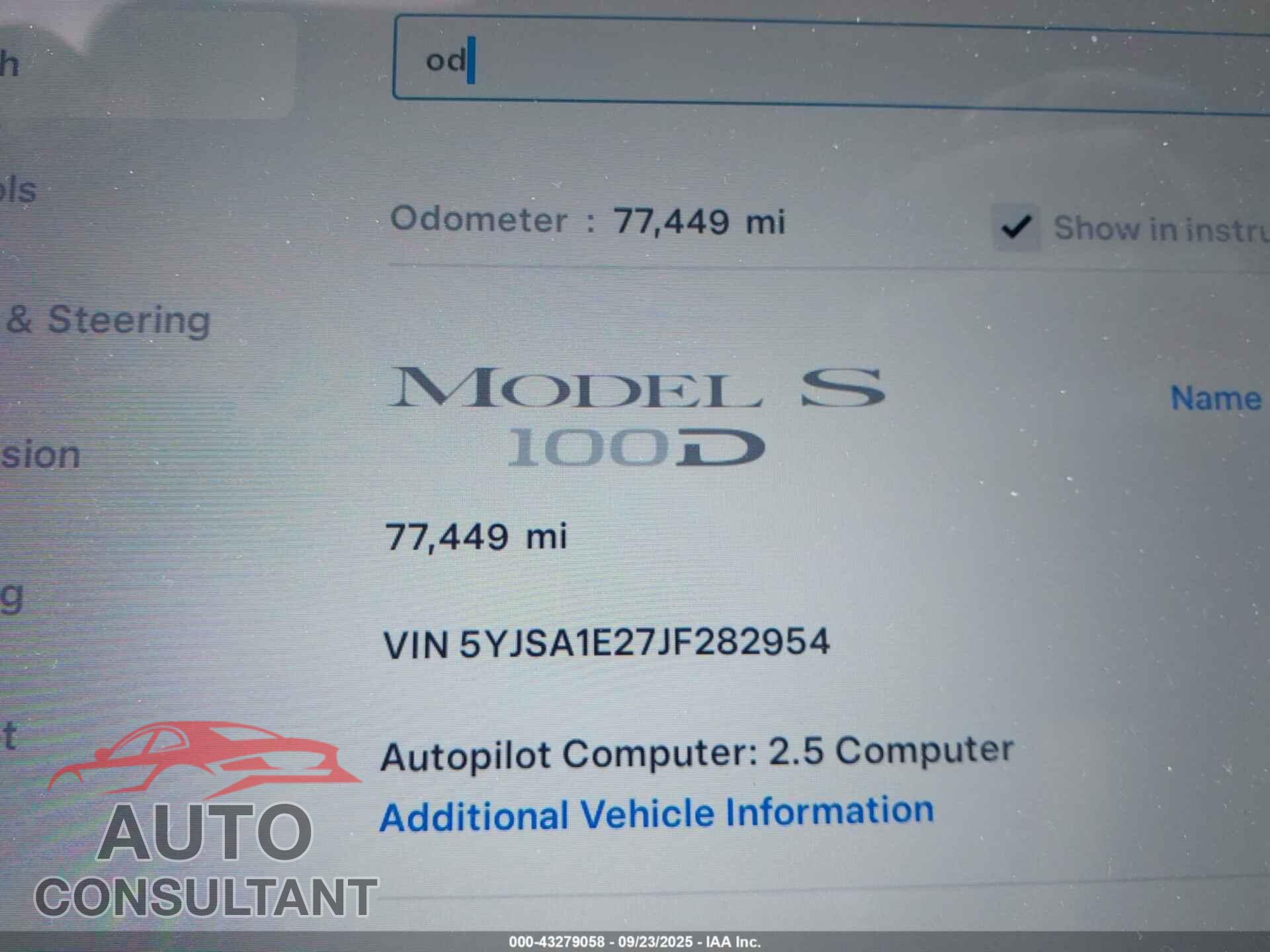 TESLA MODEL S 2018 - 5YJSA1E27JF282954