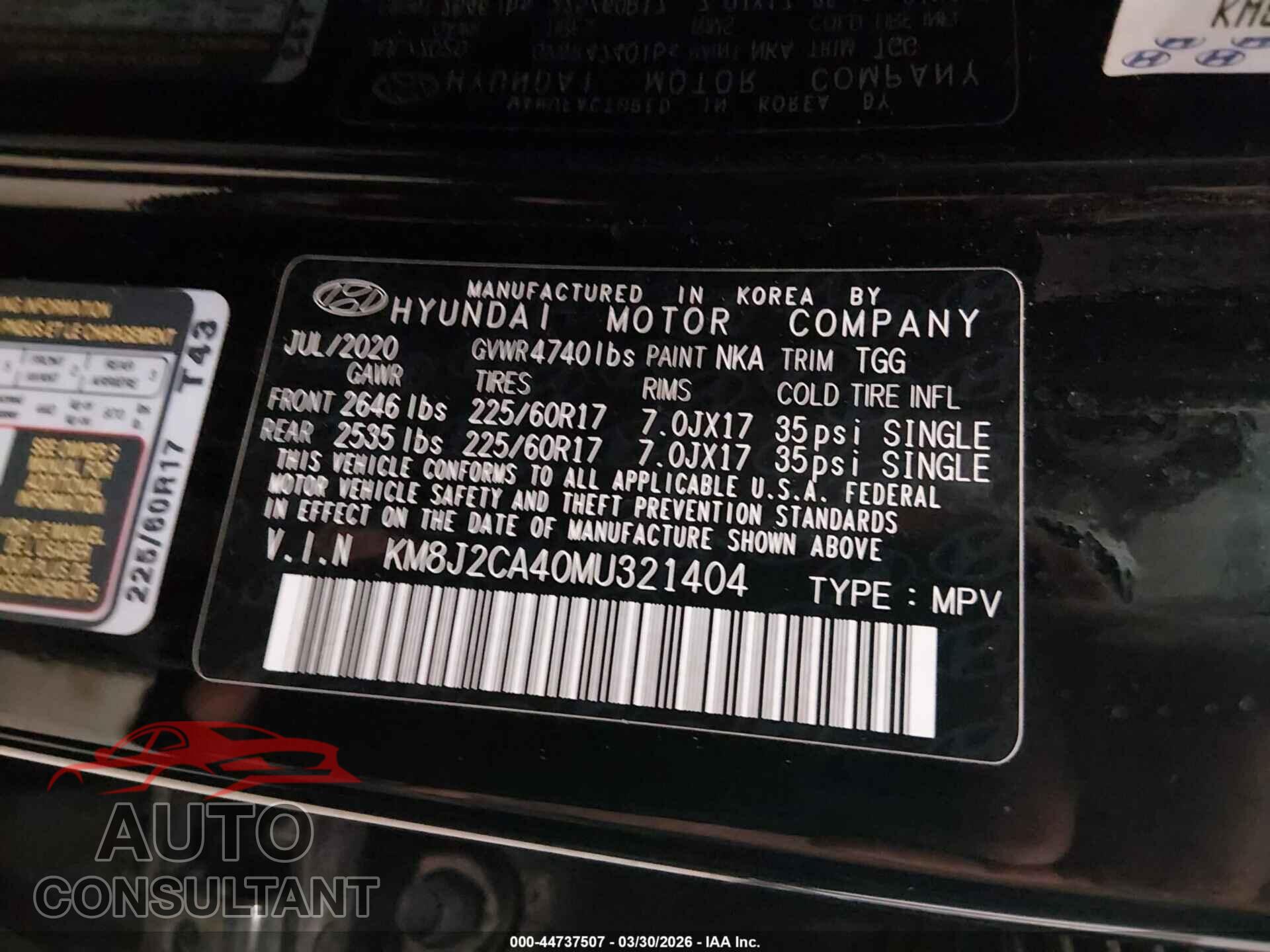 HYUNDAI TUCSON 2021 - KM8J2CA40MU321404
