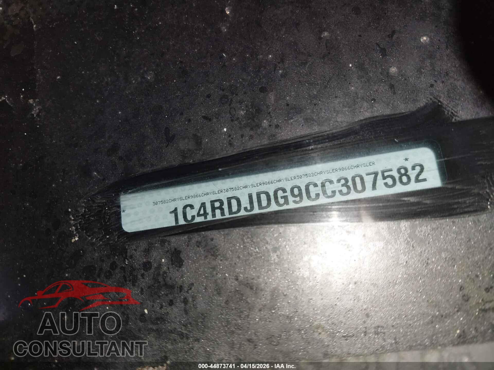 DODGE DURANGO 2012 - 1C4RDJDG9CC307582