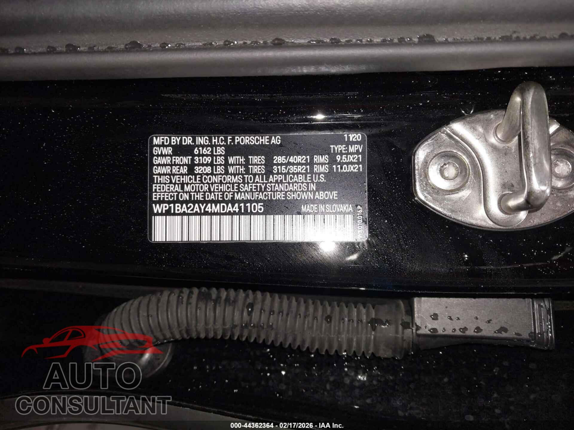 PORSCHE CAYENNE 2021 - WP1BA2AY4MDA41105