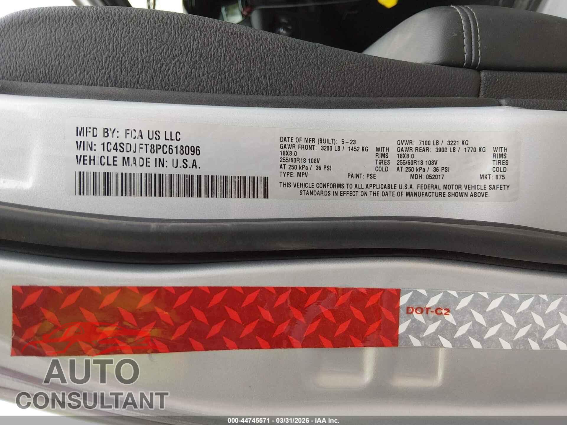 DODGE DURANGO 2023 - 1C4SDJFT8PC618096