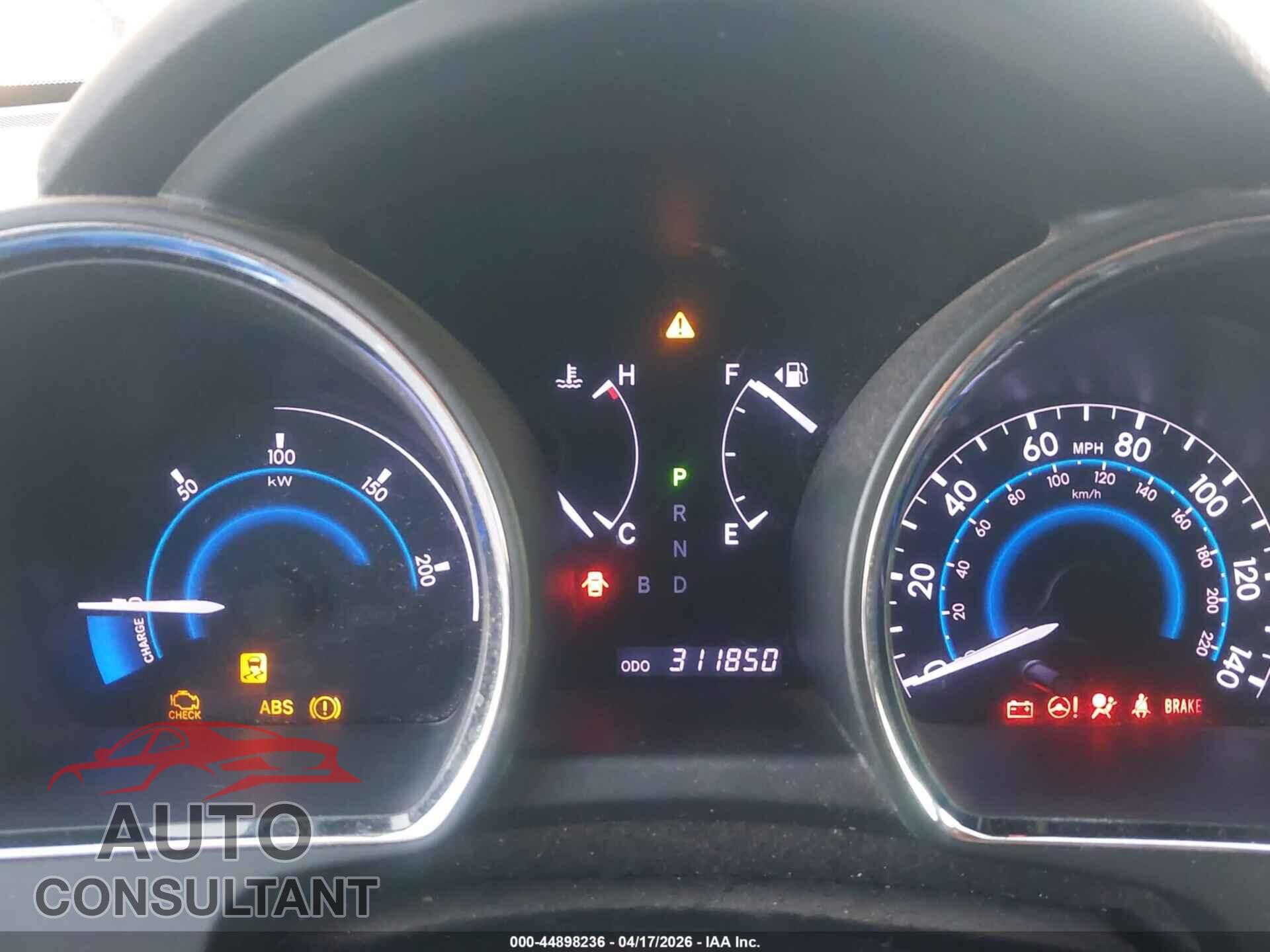 TOYOTA HIGHLANDER HYBRID 2013 - JTEDC3EH2D2016344