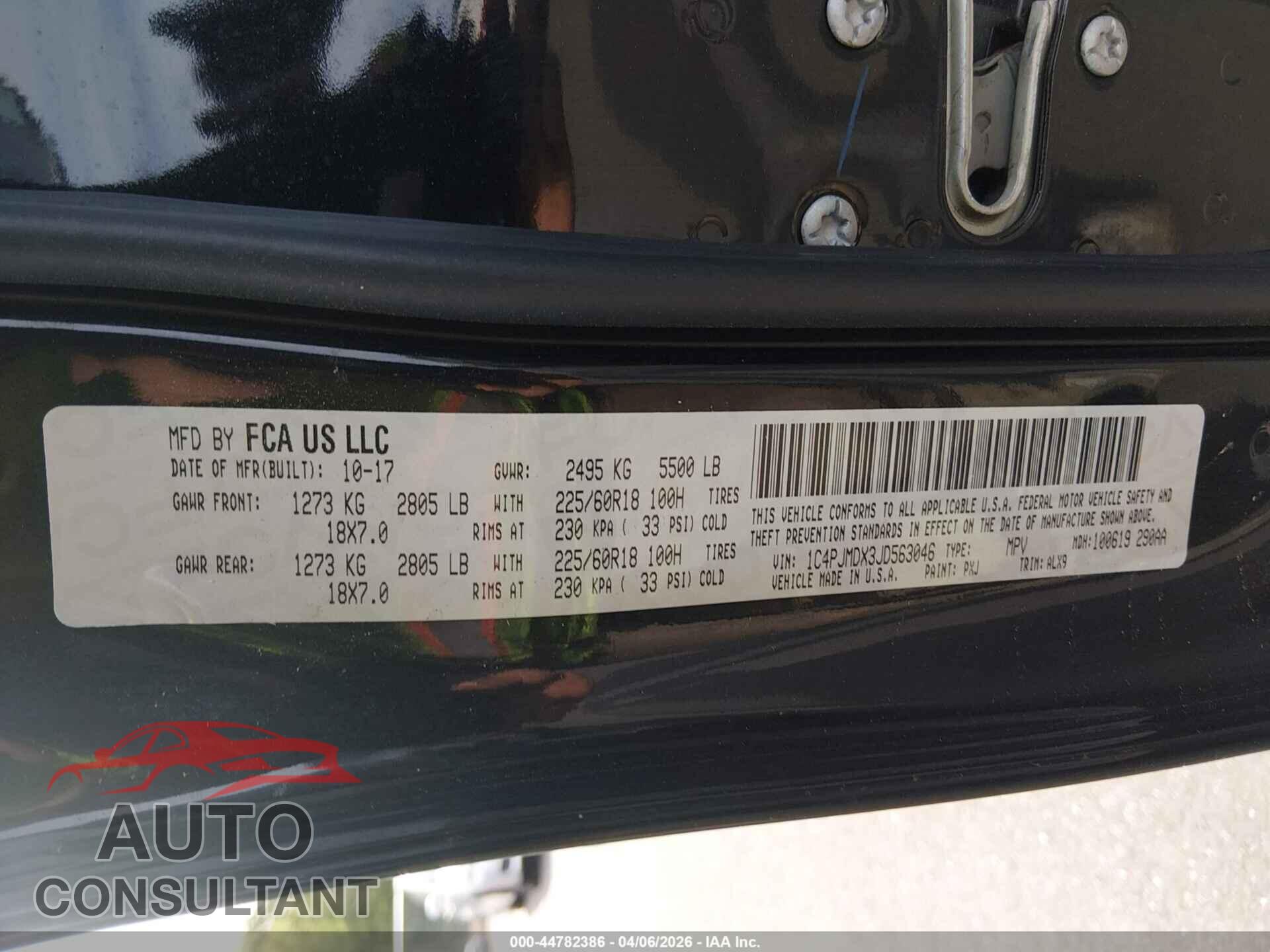 JEEP CHEROKEE 2018 - 1C4PJMDX3JD563046