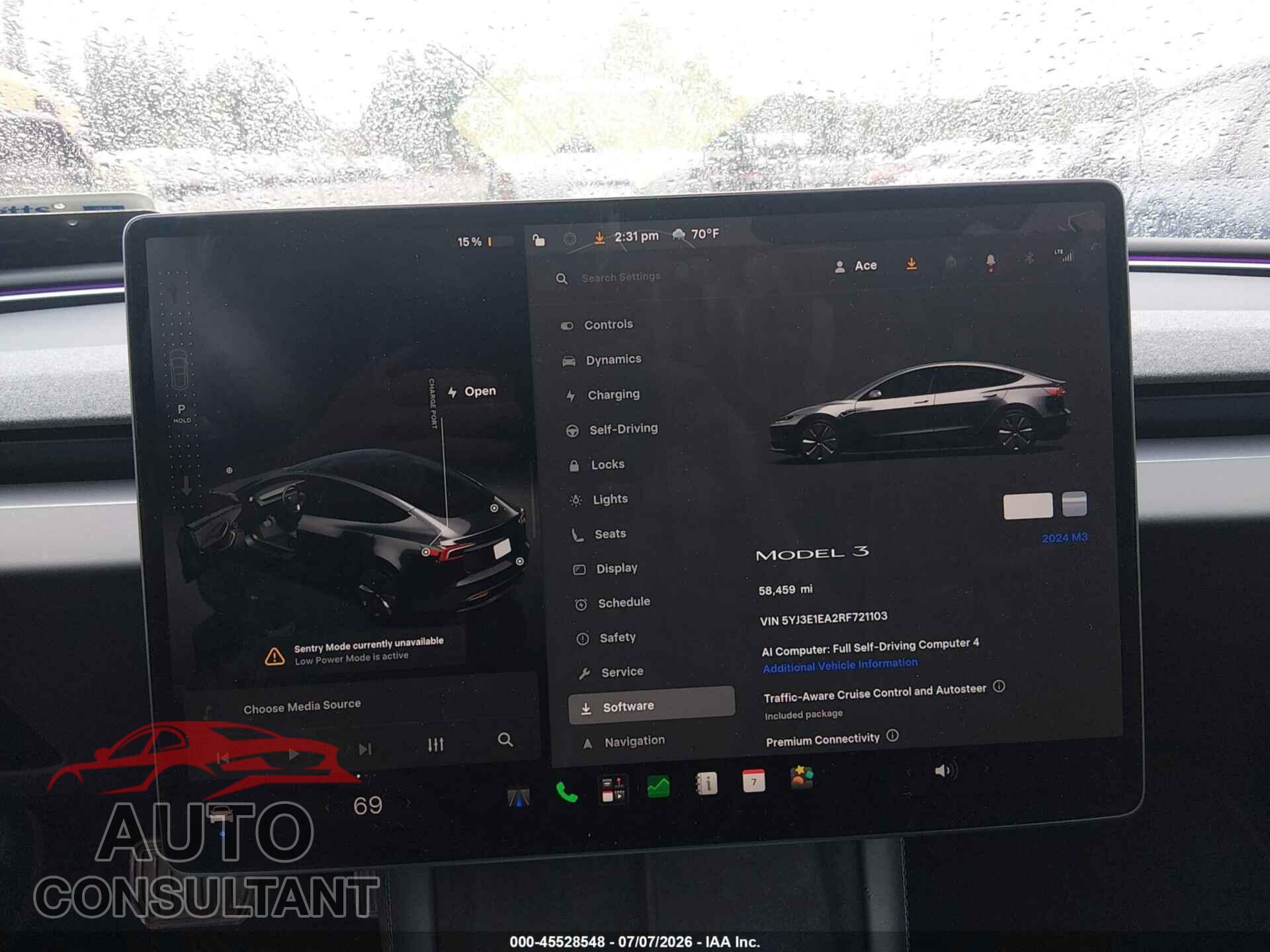 TESLA MODEL 3 2024 - 5YJ3E1EA2RF721103