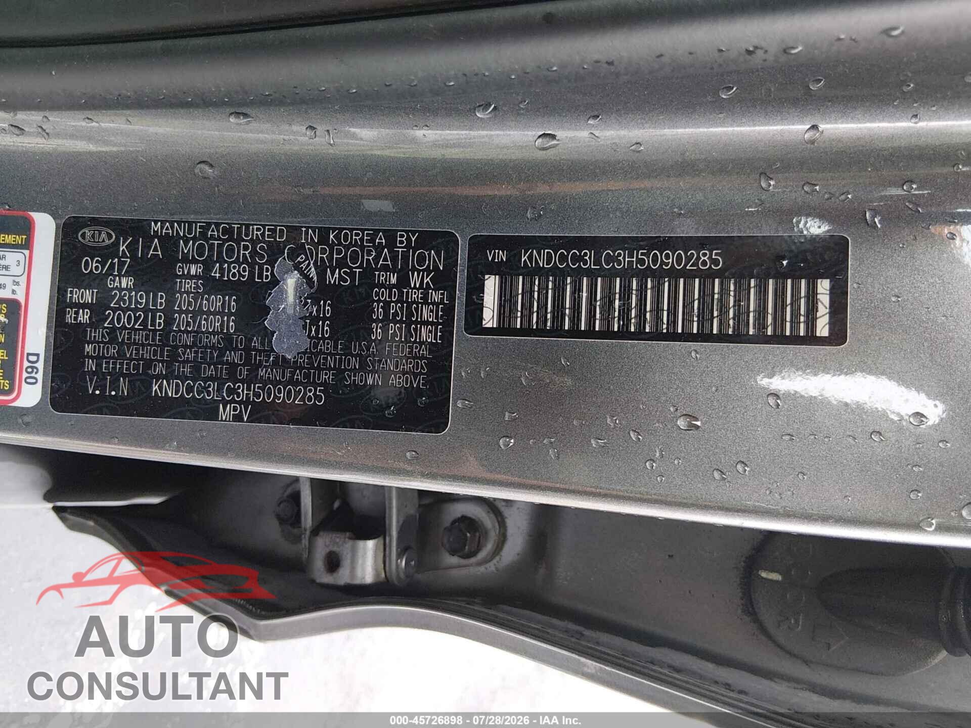 KIA NIRO 2017 - KNDCC3LC3H5090285