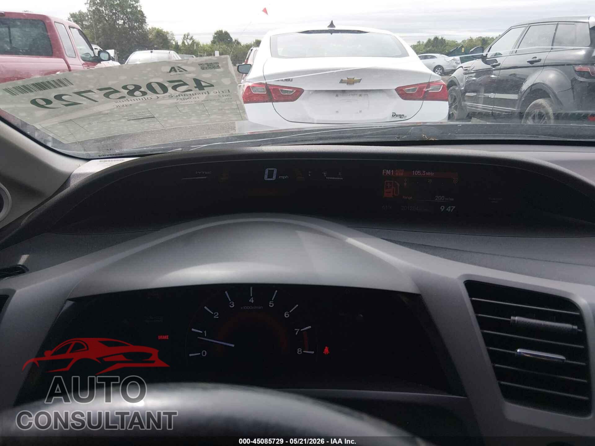 HONDA CIVIC 2012 - 2HGFB6E50CH705927