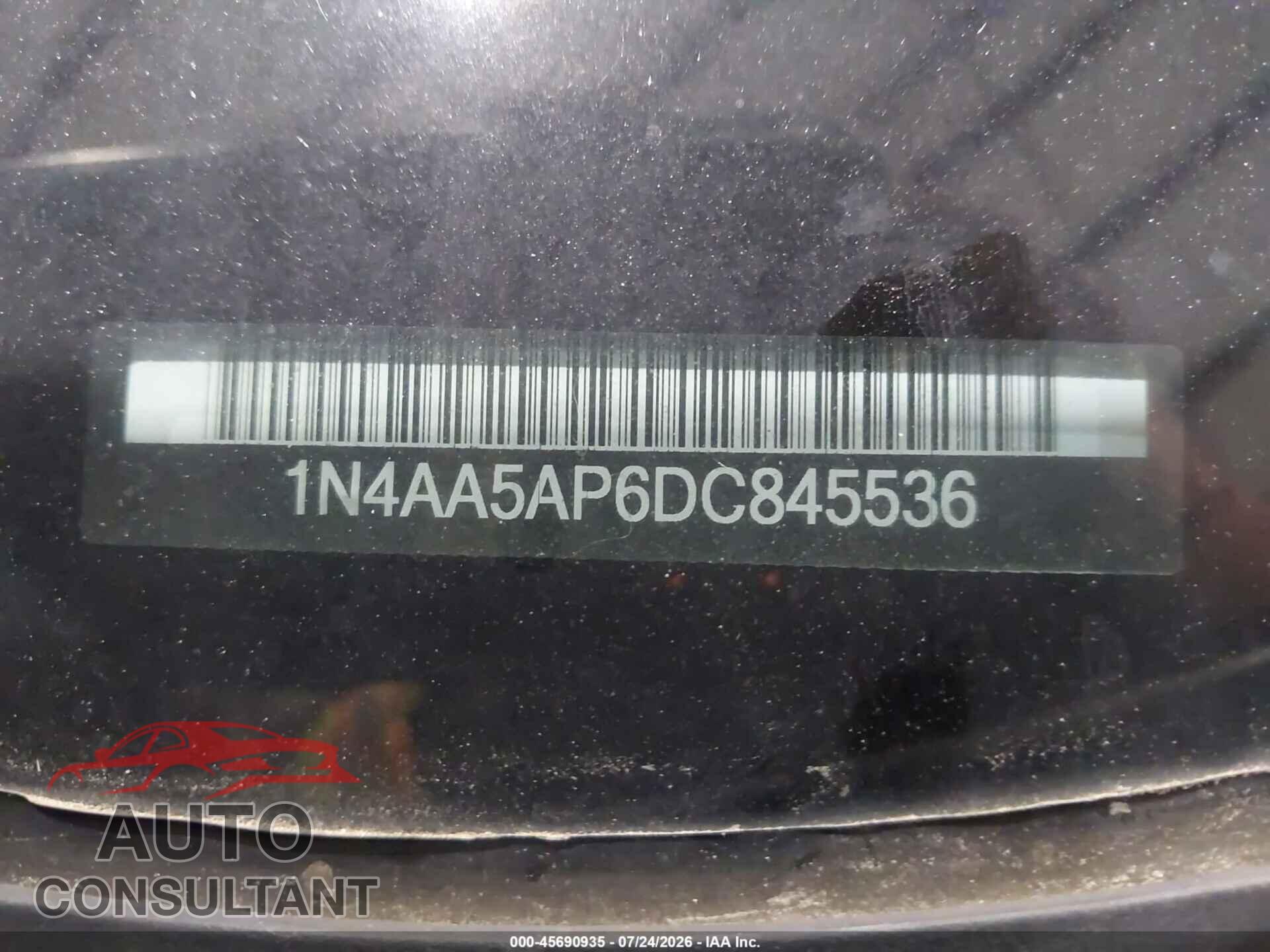 NISSAN MAXIMA 2013 - 1N4AA5AP6DC845536
