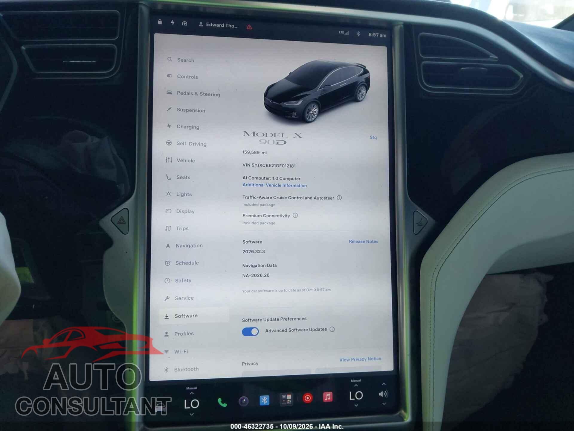TESLA MODEL X 2016 - 5YJXCBE21GF012181