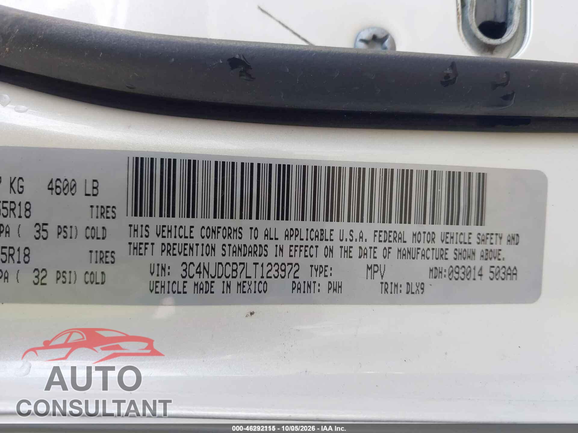 JEEP COMPASS 2020 - 3C4NJDCB7LT123972