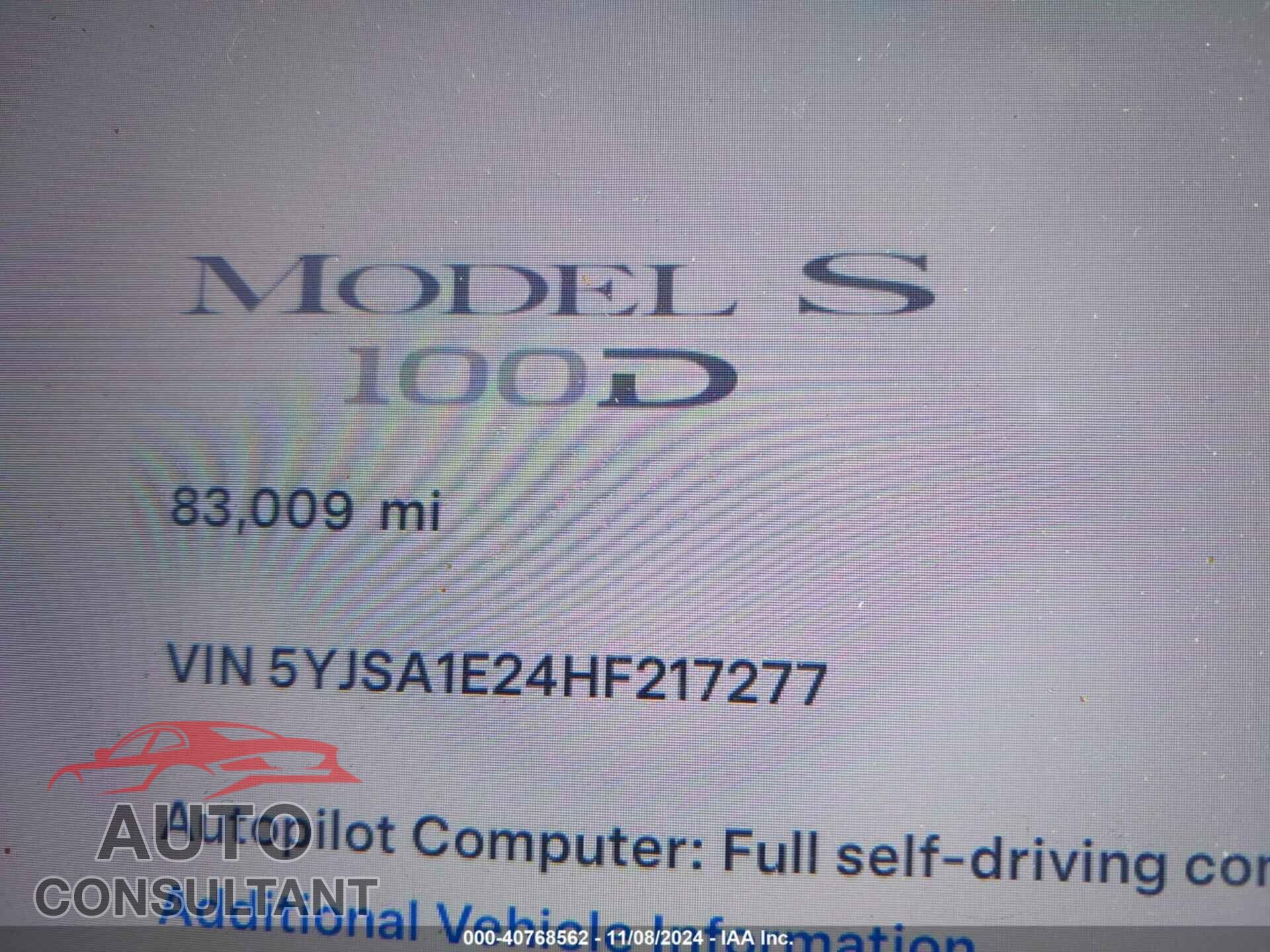 TESLA MODEL S 2017 - 5YJSA1E24HF217277