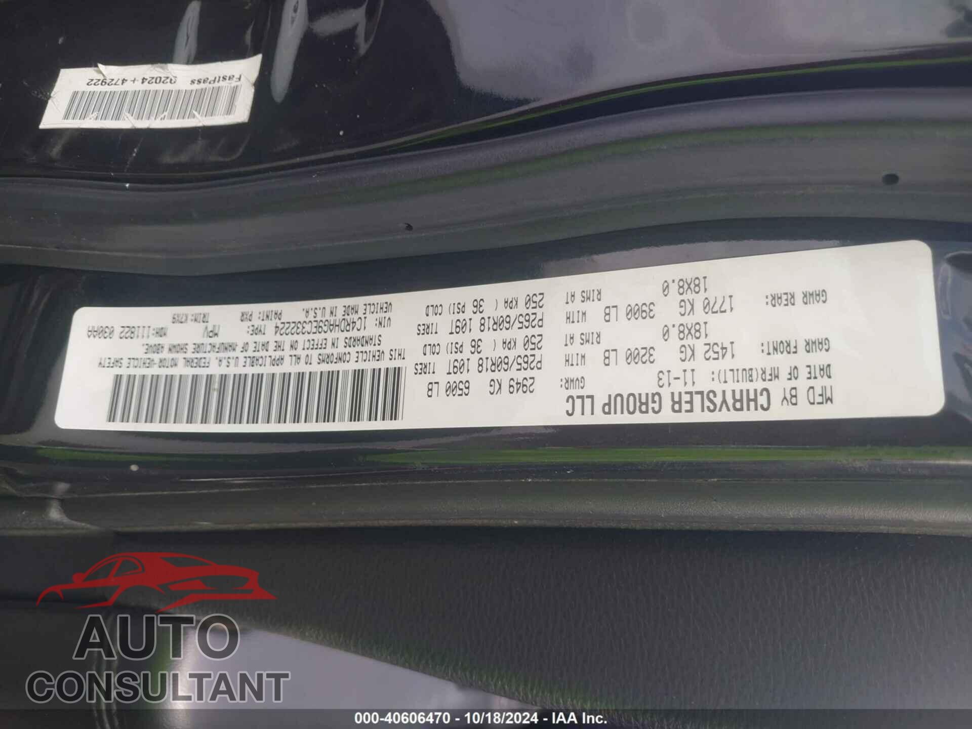 DODGE DURANGO 2014 - 1C4RDHAG9EC332224