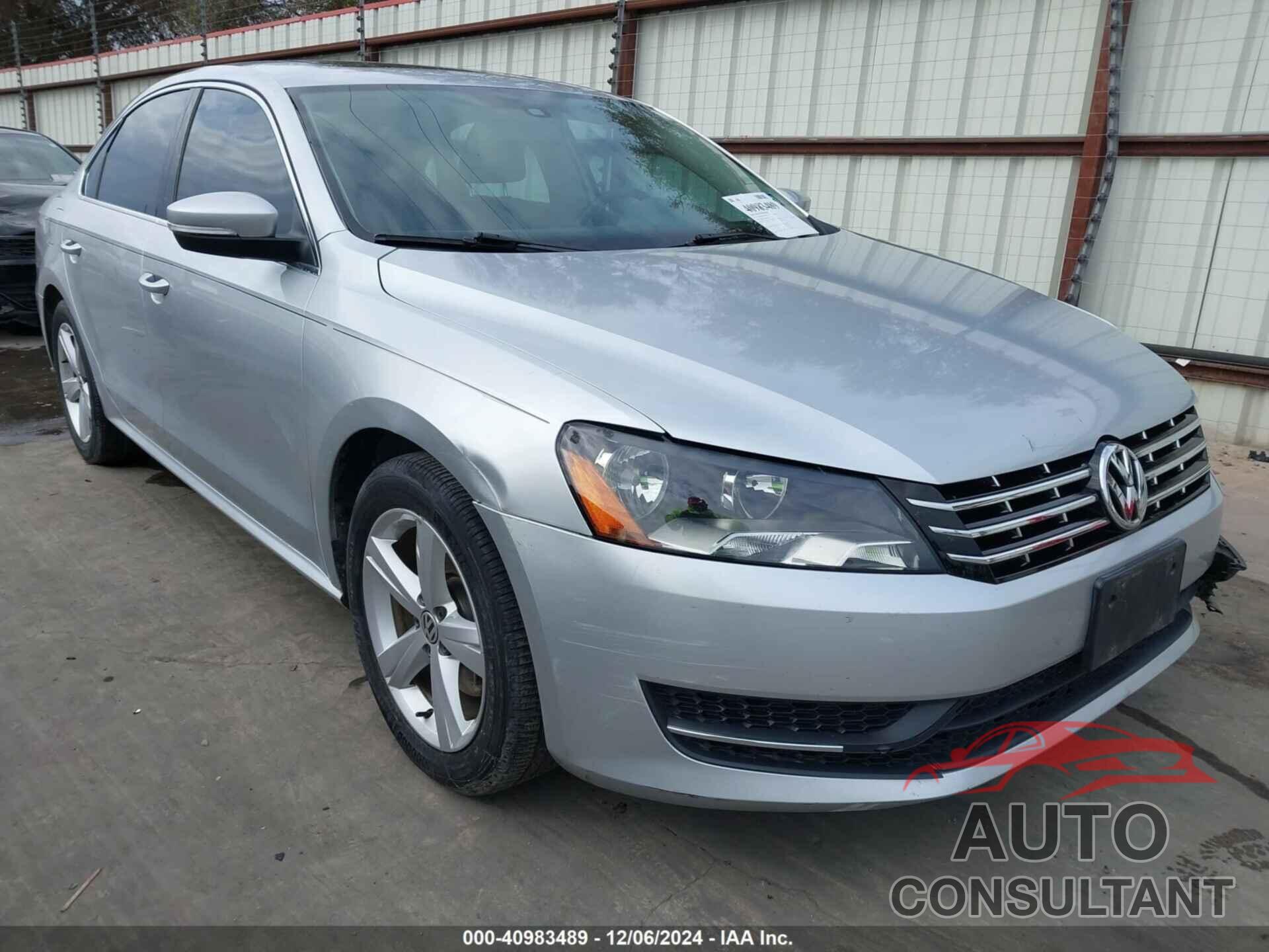 VOLKSWAGEN PASSAT 2013 - 1VWBN7A38DC150578