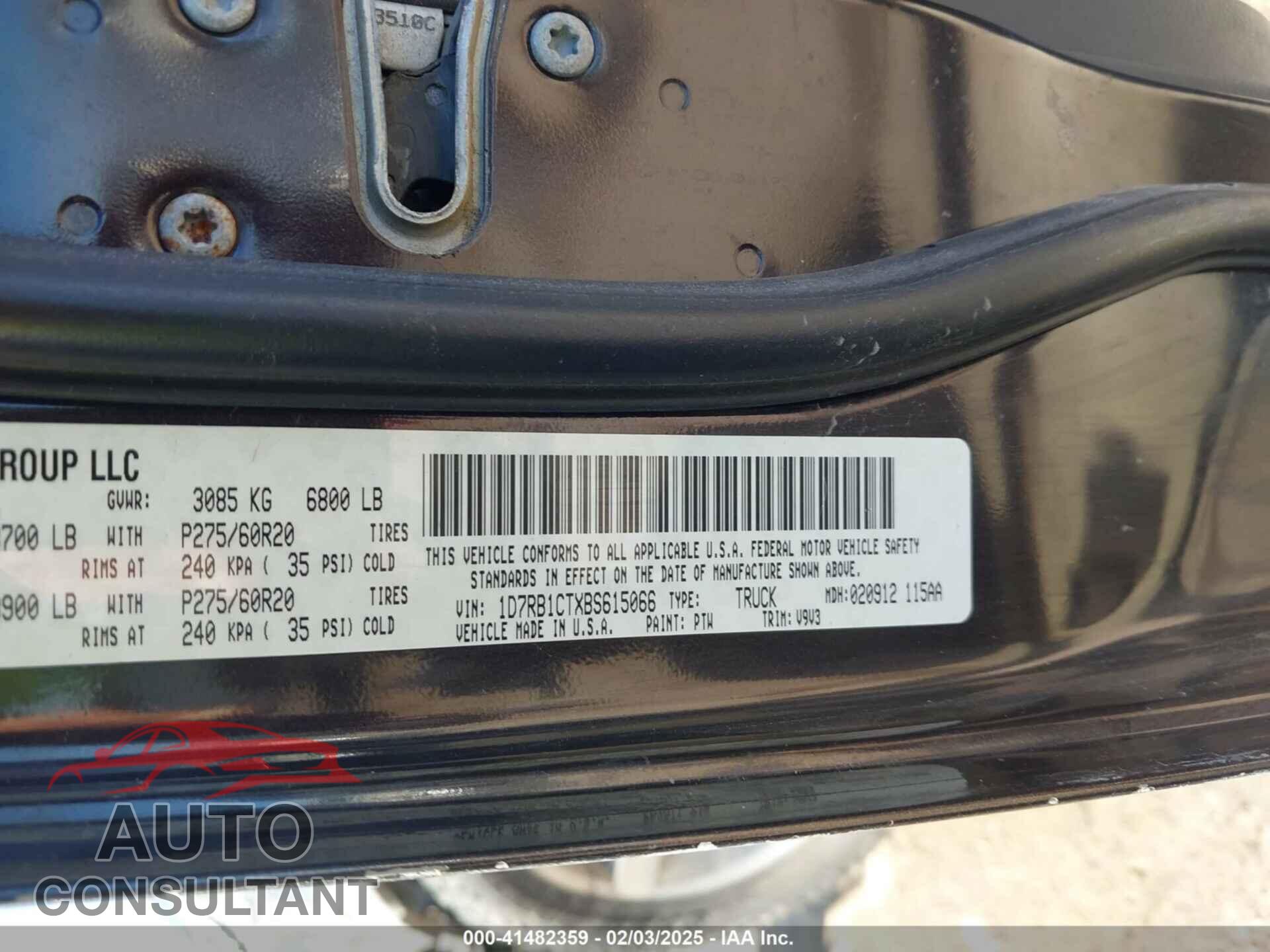 DODGE RAM 1500 2011 - 1D7RB1CTXBS615066
