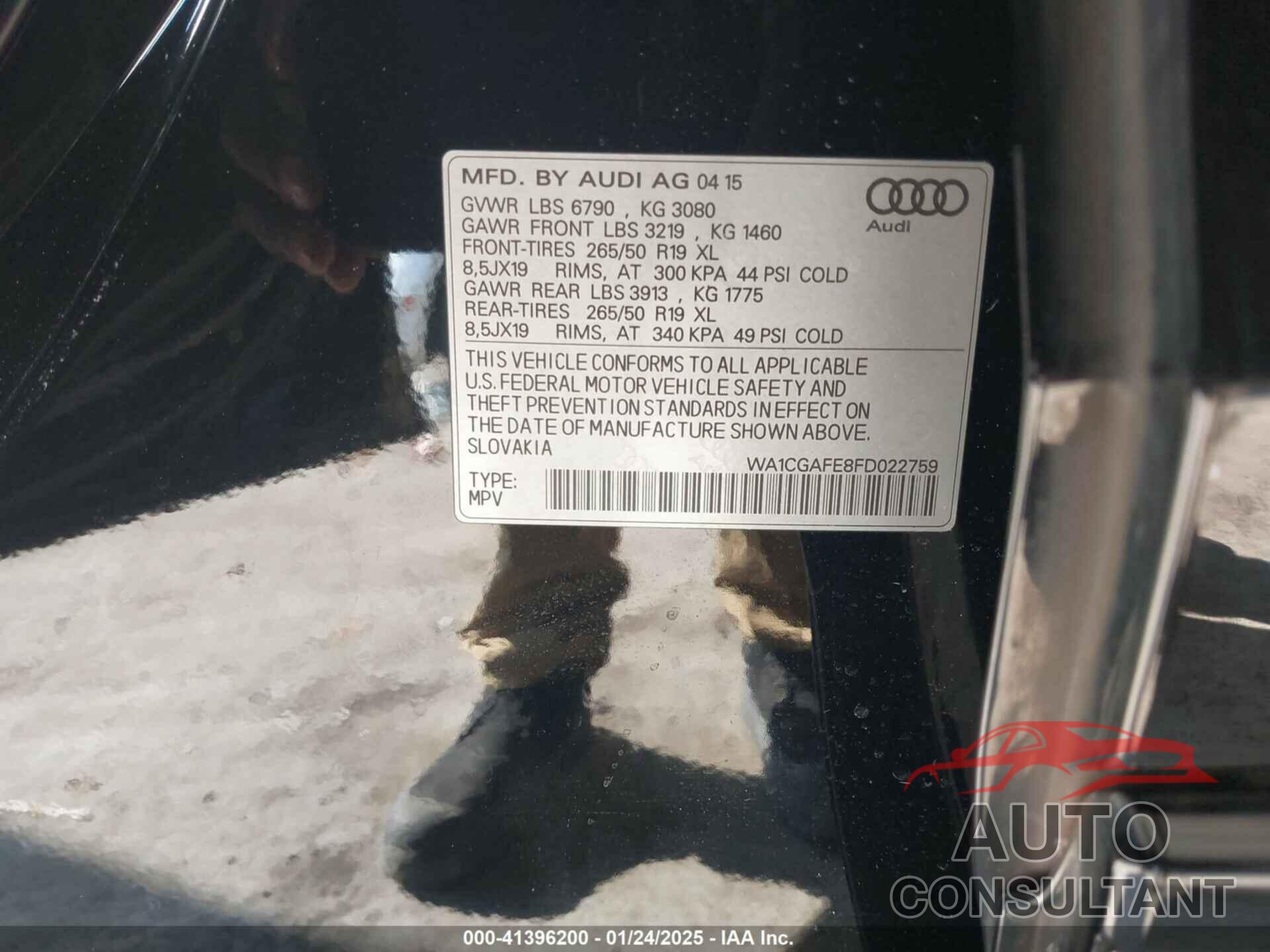 AUDI Q7 2015 - WA1CGAFE8FD022759