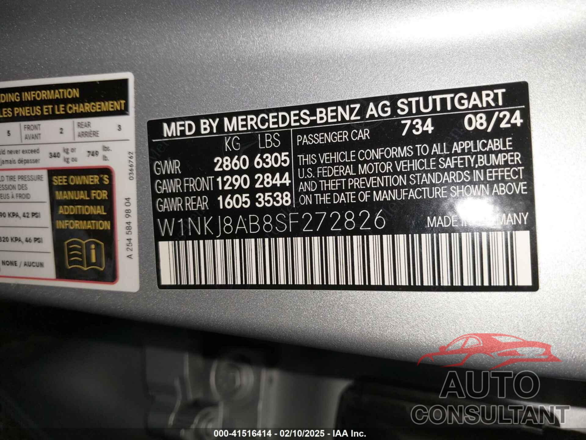 MERCEDES-BENZ AMG GLC 63 COUPE 2025 - W1NKJ8AB8SF272826
