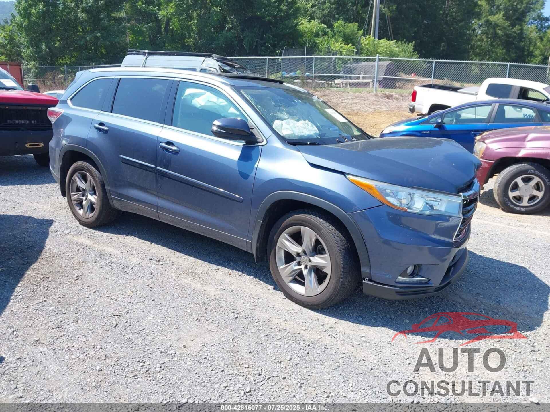 TOYOTA HIGHLANDER 2015 - 5TDDKRFHXFS217834