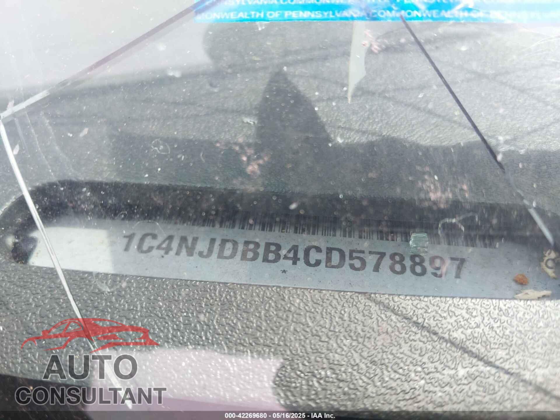 JEEP COMPASS 2012 - 1C4NJDBB4CD578897