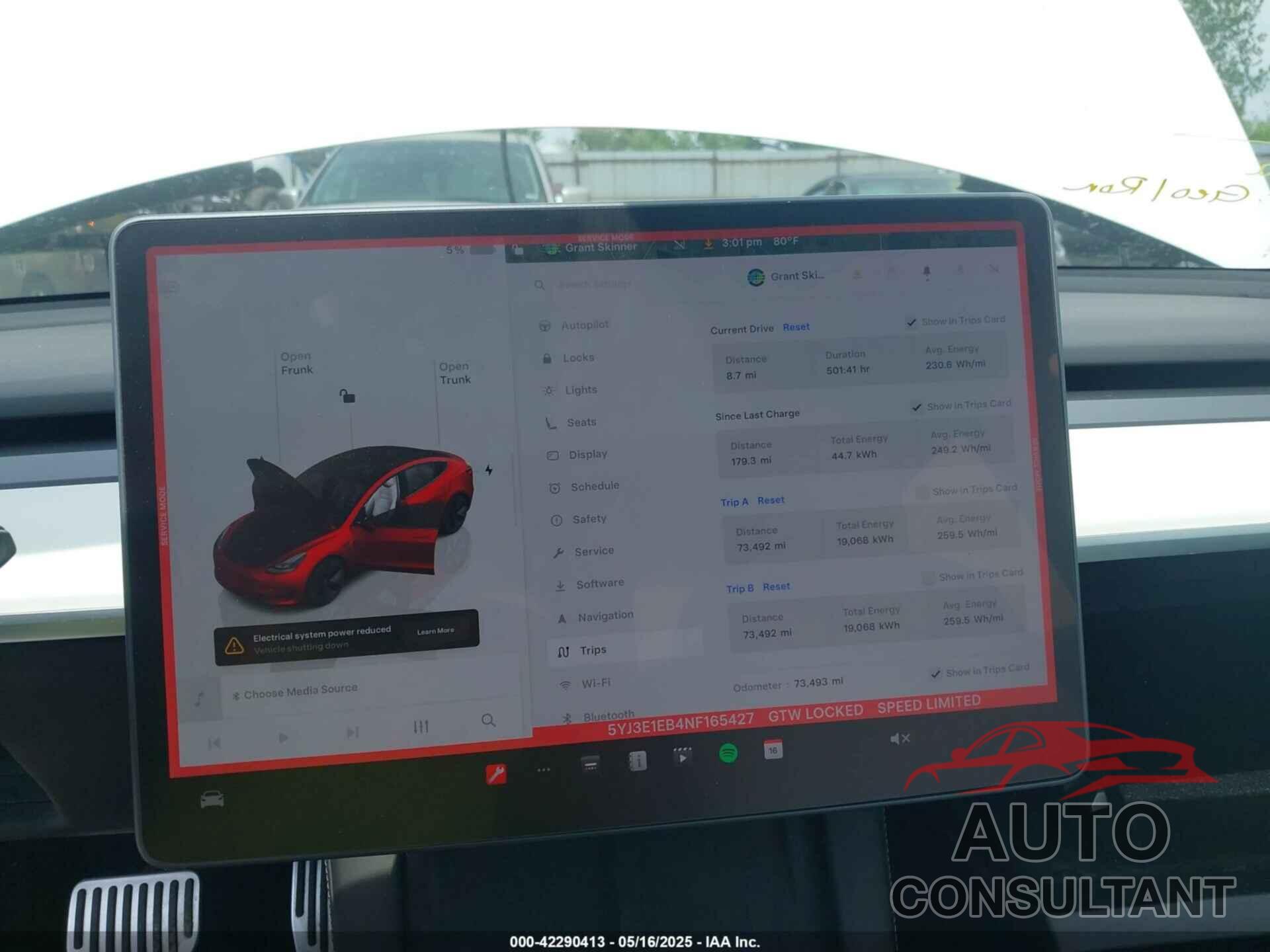 TESLA MODEL 3 2022 - 5YJ3E1EB4NF165427