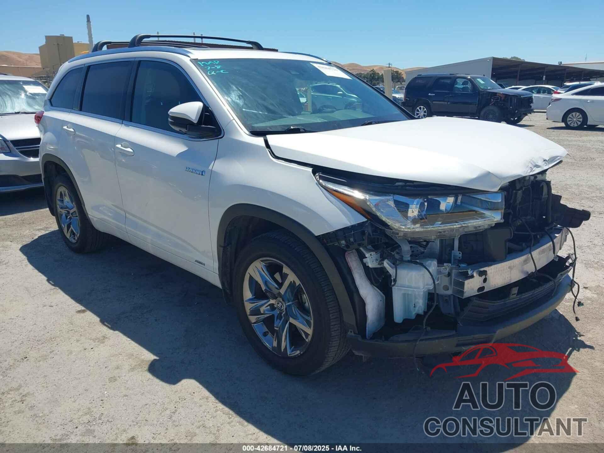 TOYOTA HIGHLANDER HYBRID 2017 - 5TDDGRFH3HS029192