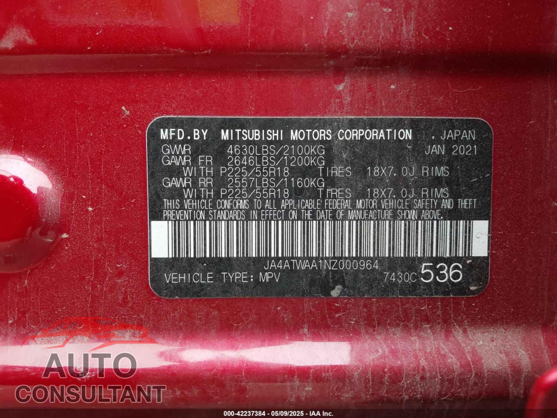 MITSUBISHI ECLIPSE CROSS 2022 - JA4ATWAA1NZ000964