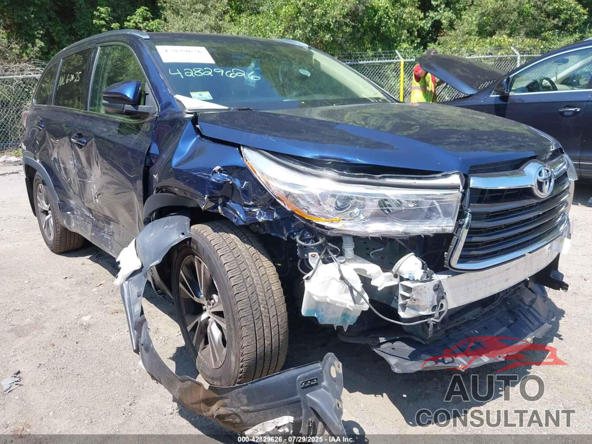 TOYOTA HIGHLANDER 2016 - 5TDJKRFH4GS342803