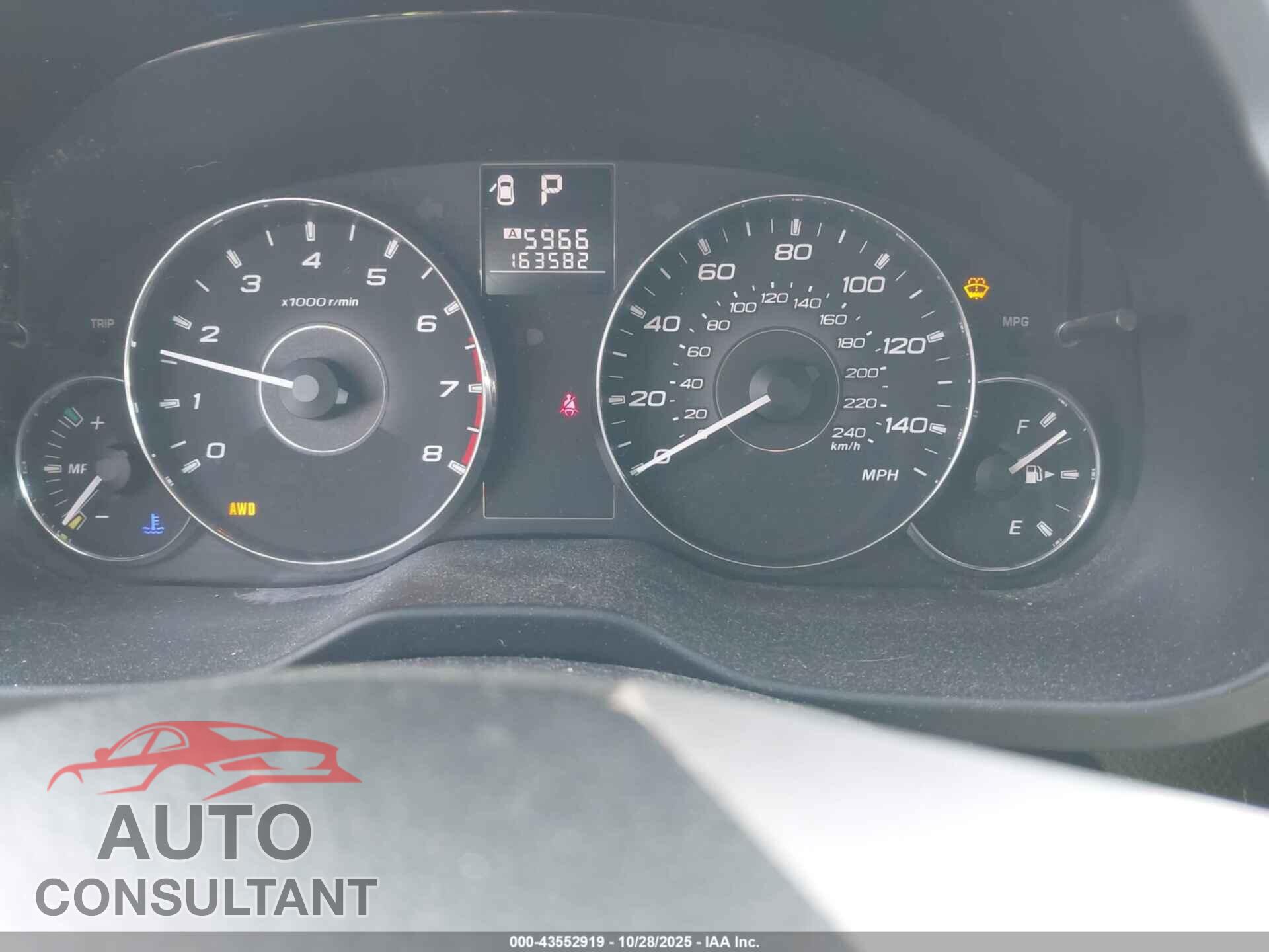 SUBARU OUTBACK 2012 - 4S4BRBLC9C3288616