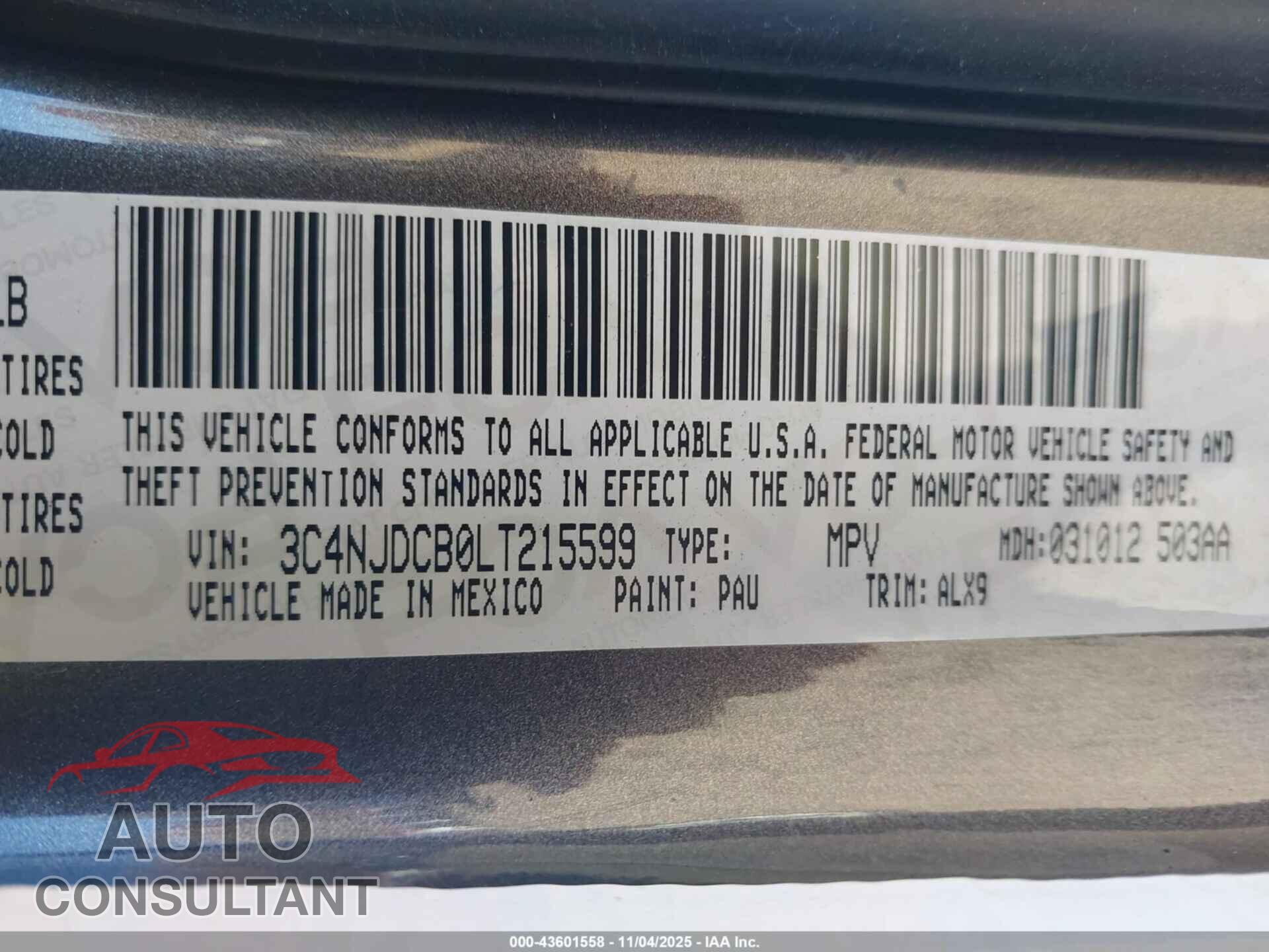 JEEP COMPASS 2020 - 3C4NJDCB0LT215599