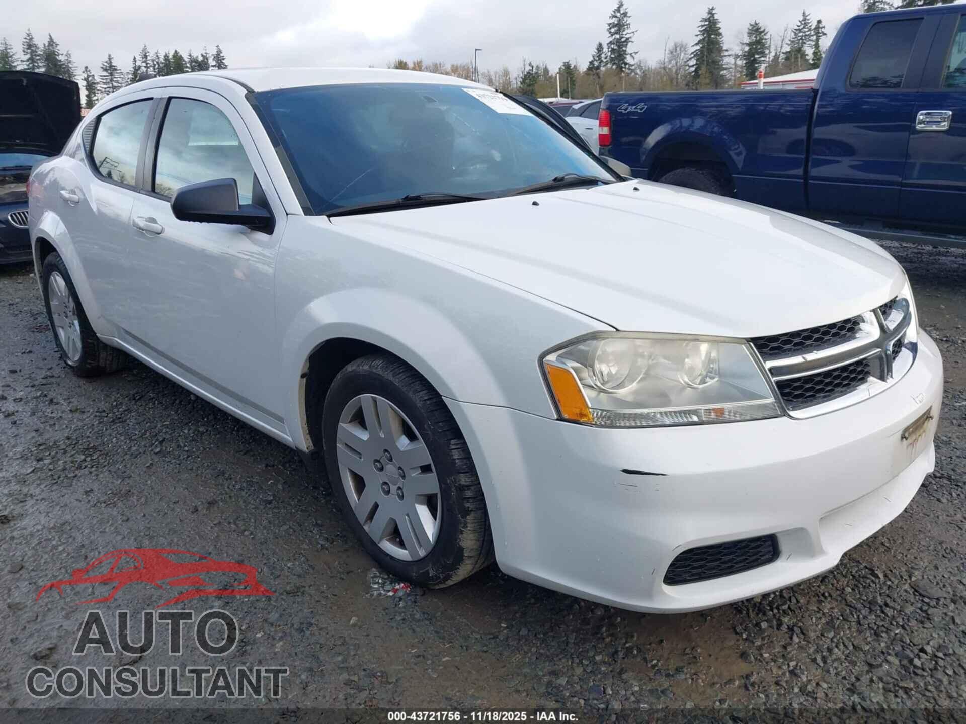 DODGE AVENGER 2012 - 1C3CDZAB0CN290600