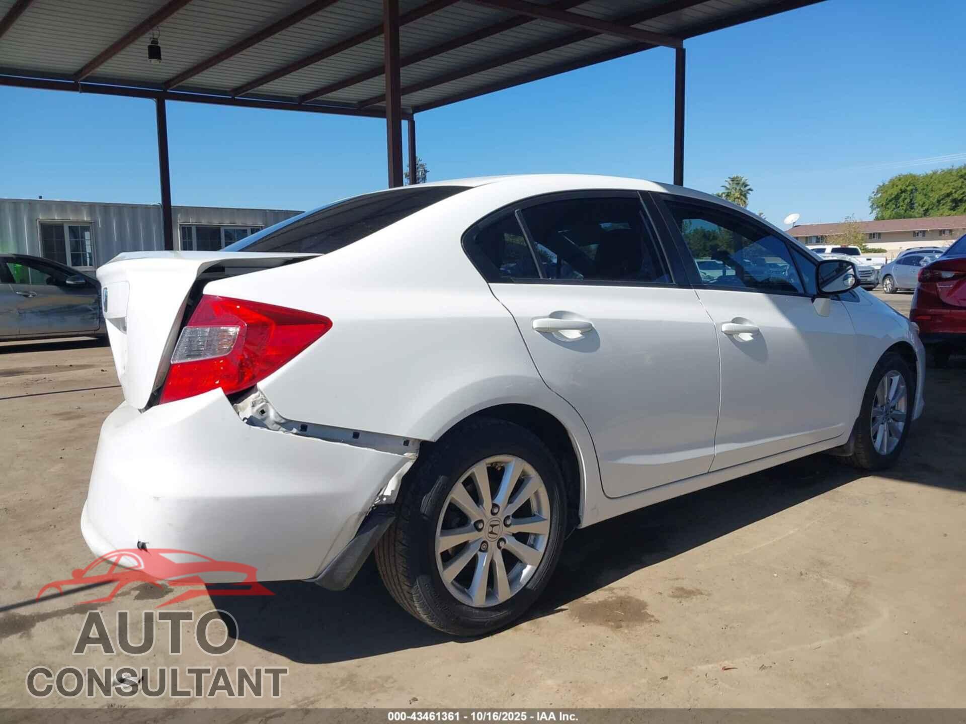 HONDA CIVIC 2012 - 19XFB2F88CE315850