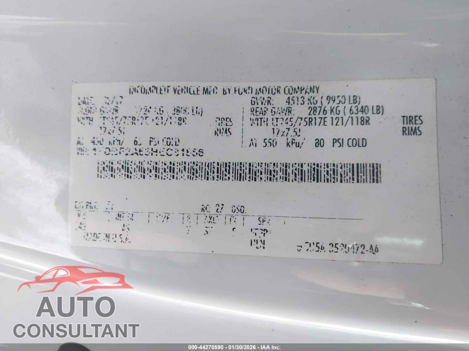FORD F-250 2017 - 1FDBF2A63HEC81856