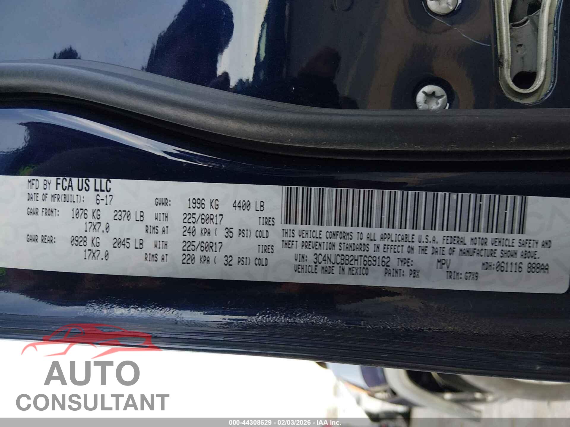 JEEP NEW COMPASS 2017 - 3C4NJCBB2HT669162