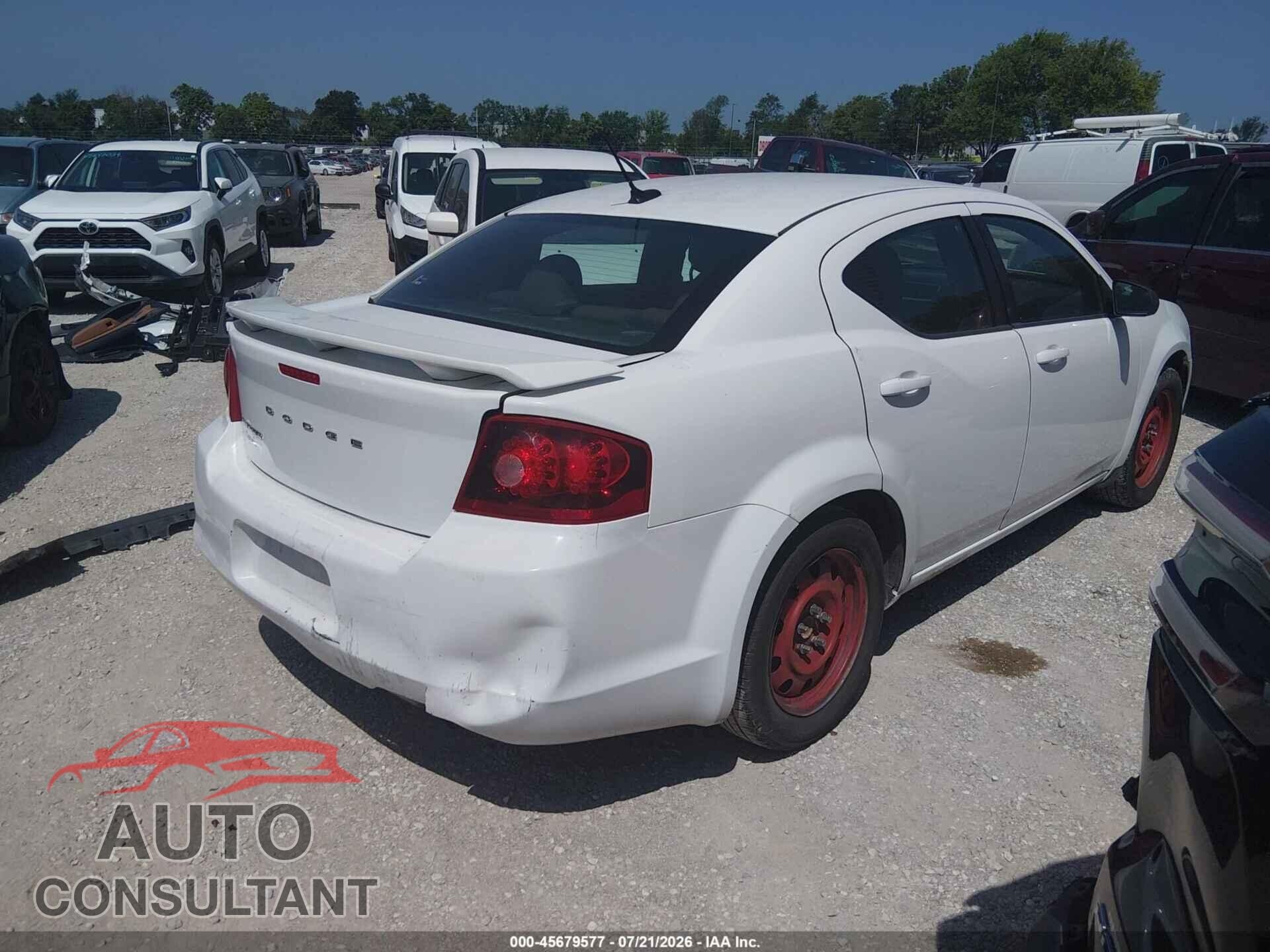 DODGE AVENGER 2013 - 1C3CDZAB1DN627289