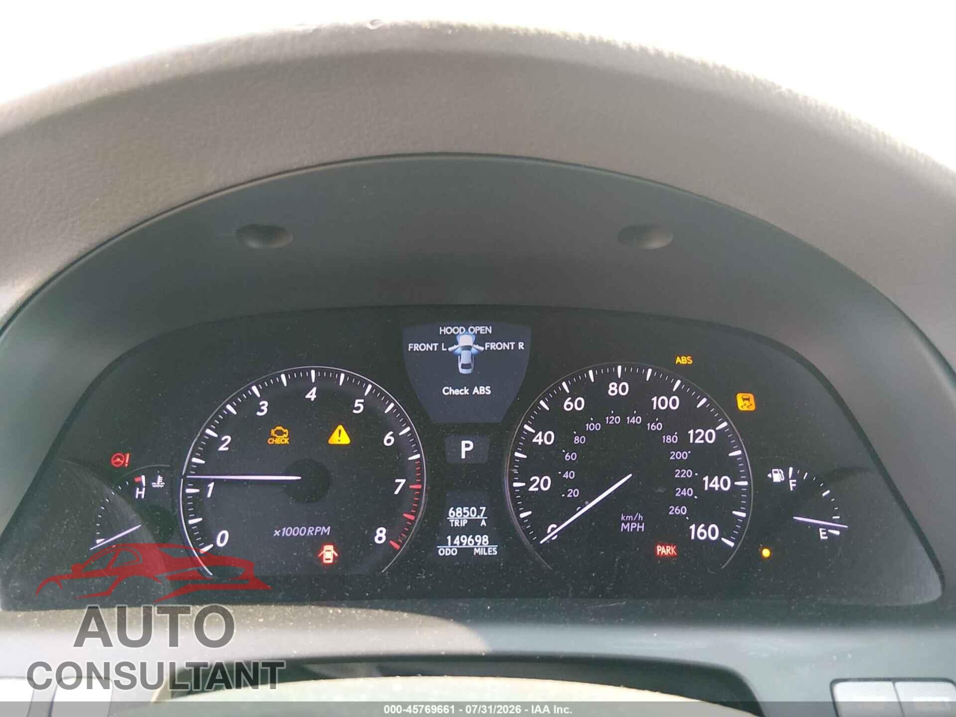 LEXUS LS 2010 - JTHBL5EF1A5091907