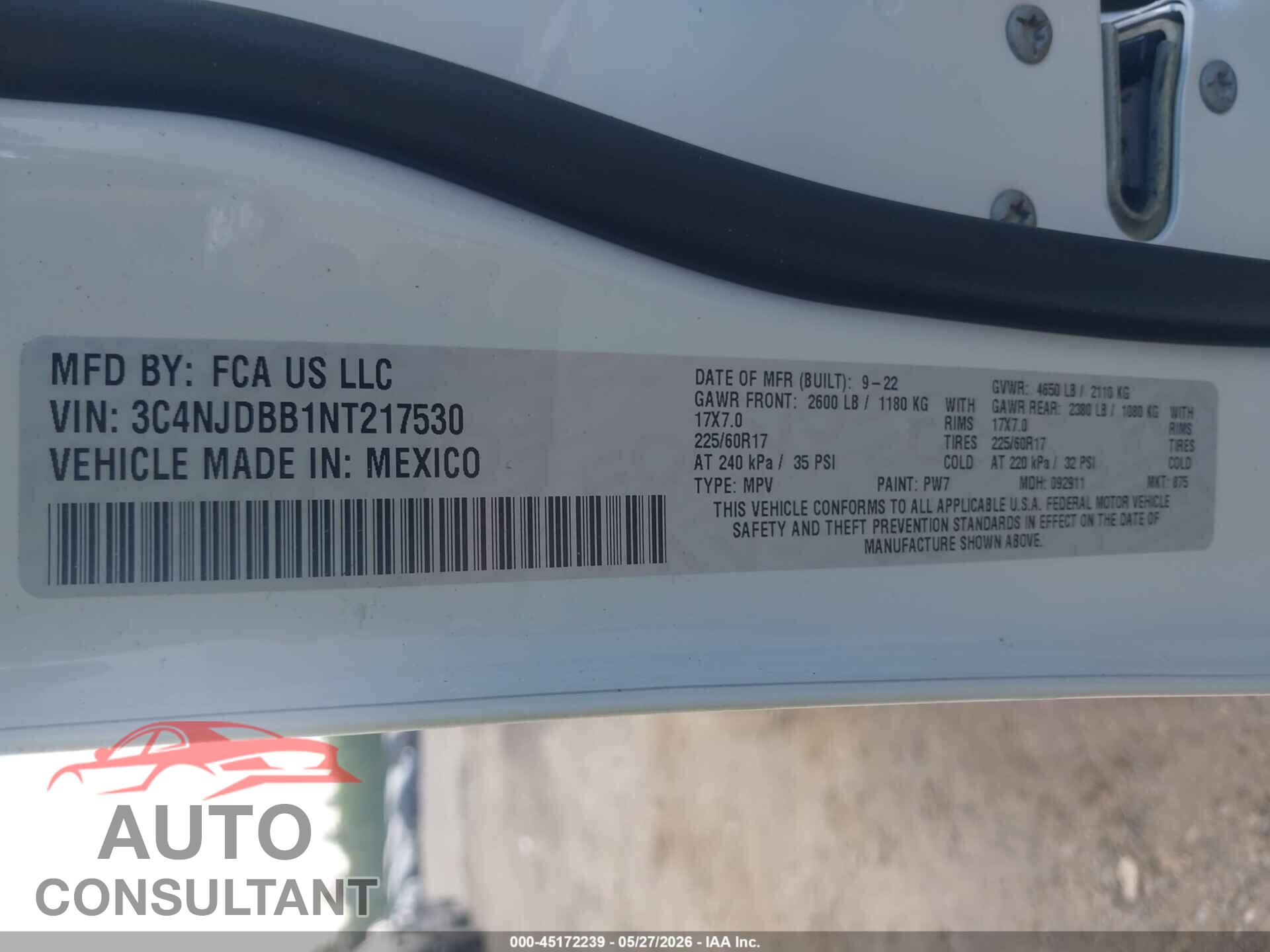 JEEP COMPASS 2022 - 3C4NJDBB1NT217530