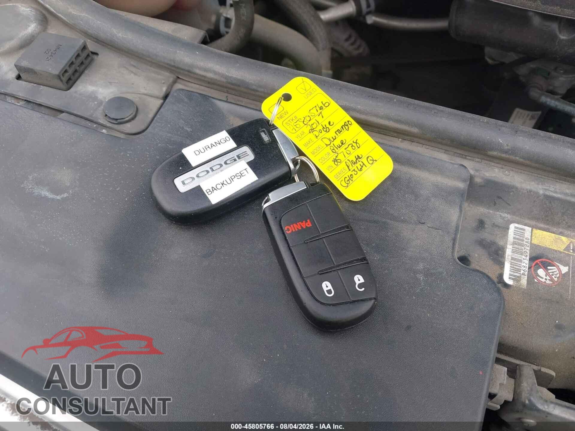 DODGE DURANGO 2017 - 1C4RDJAG0HC857538