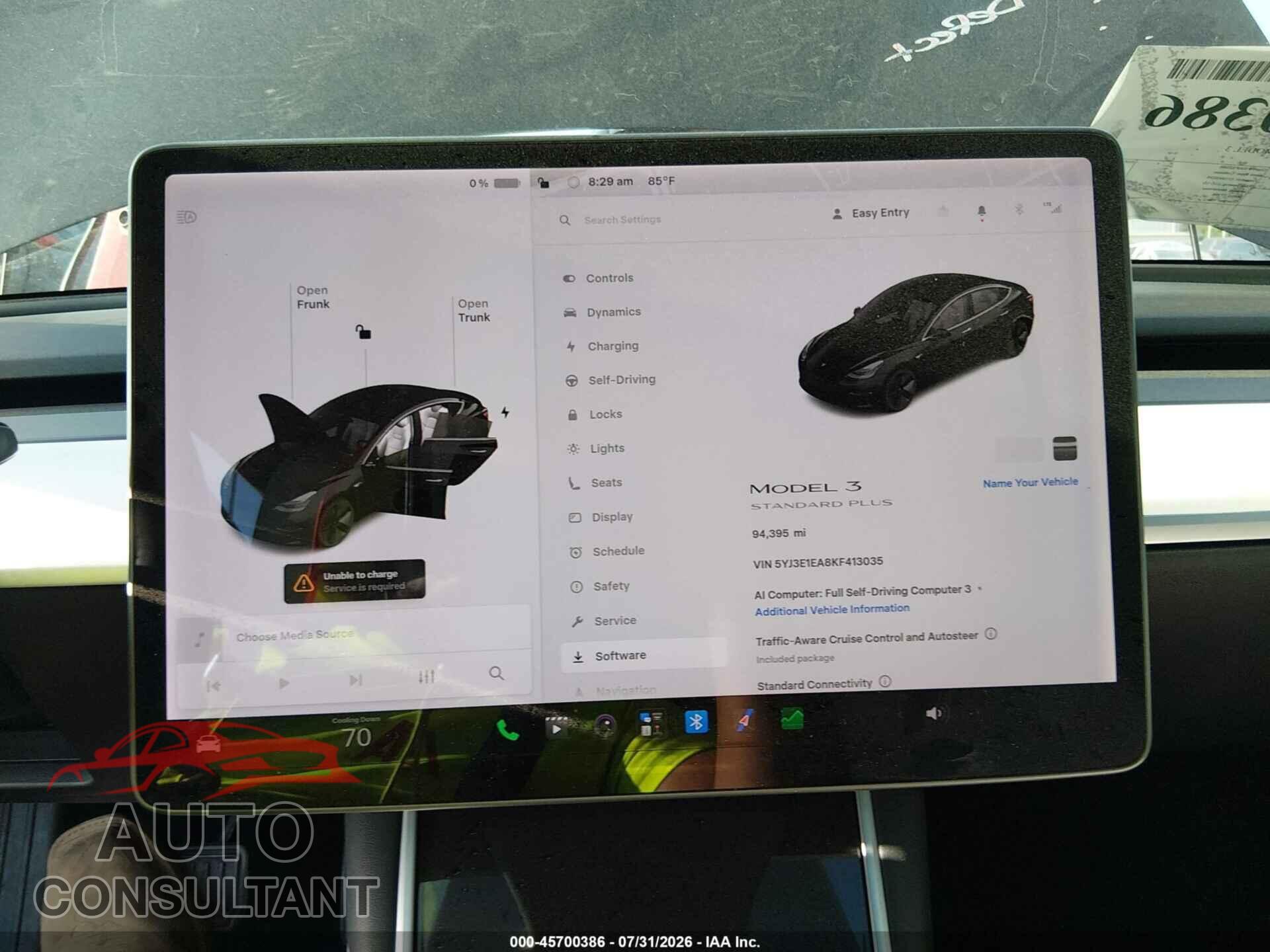 TESLA MODEL 3 2019 - 5YJ3E1EA8KF413035
