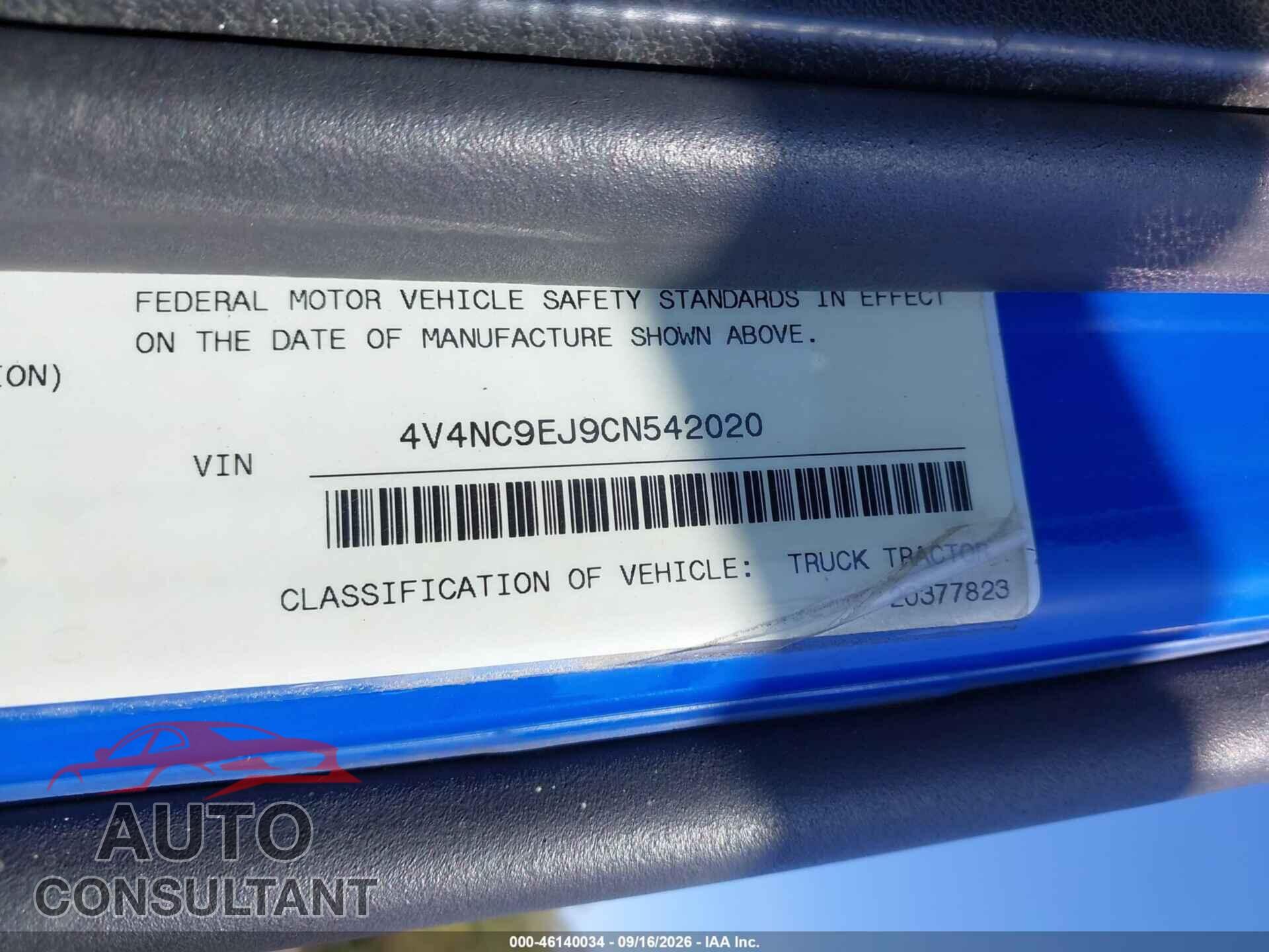 VOLVO VN 2012 - 4V4NC9EJ9CN542020