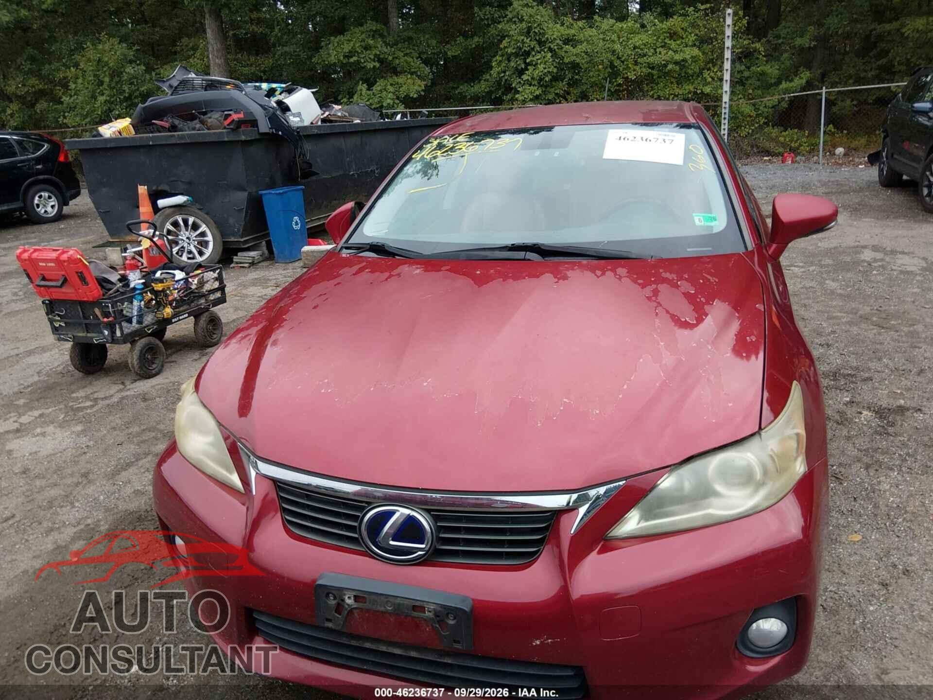 LEXUS CT 200H 2012 - JTHKD5BH4C2073702