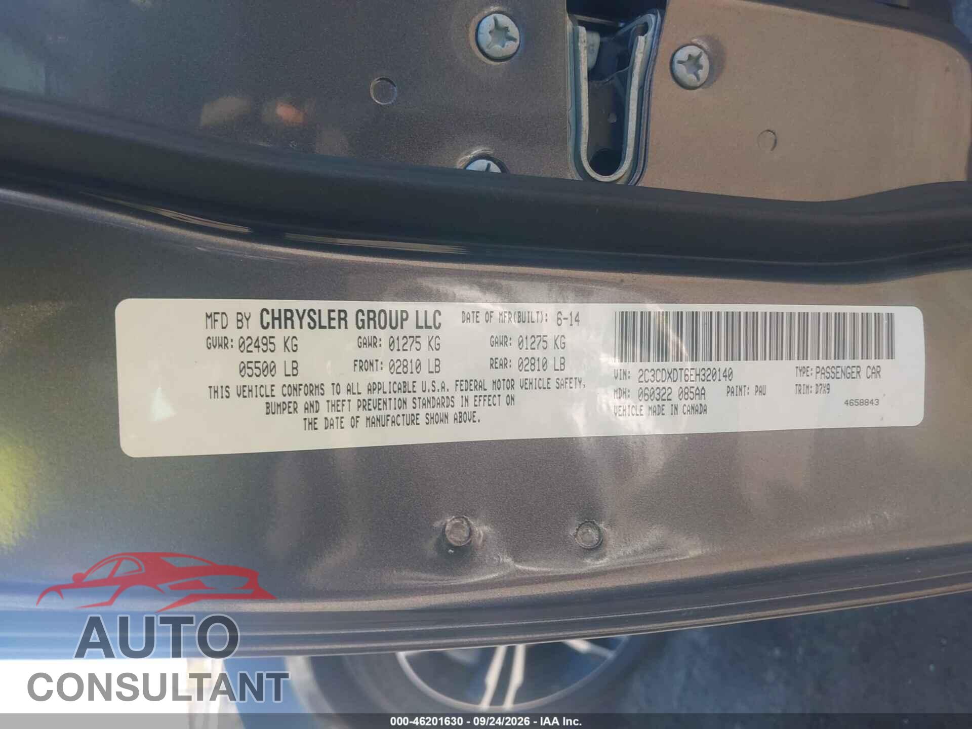 DODGE CHARGER 2014 - 2C3CDXDT6EH320140