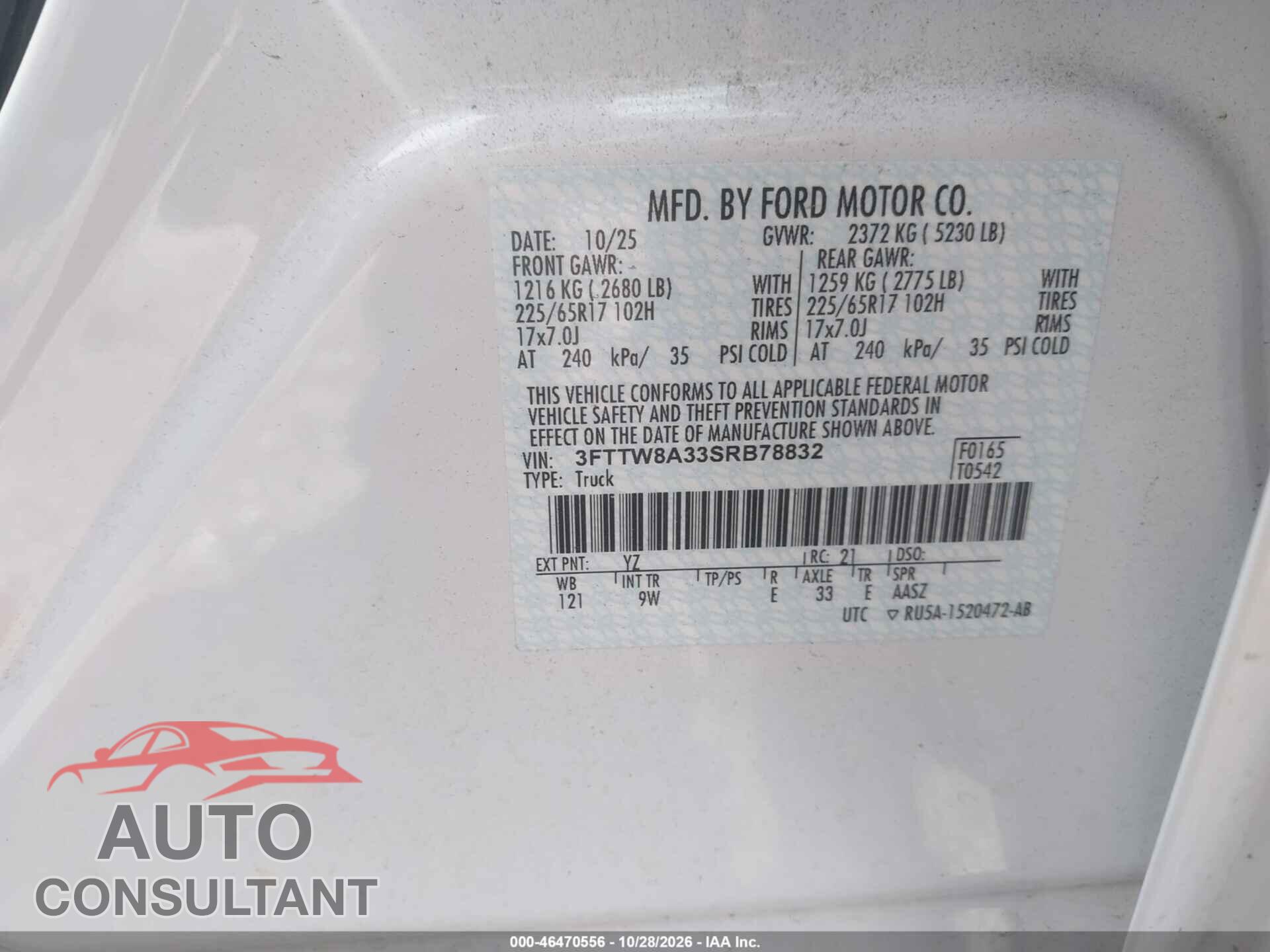 FORD MAVERICK 2025 - 3FTTW8A33SRB78832