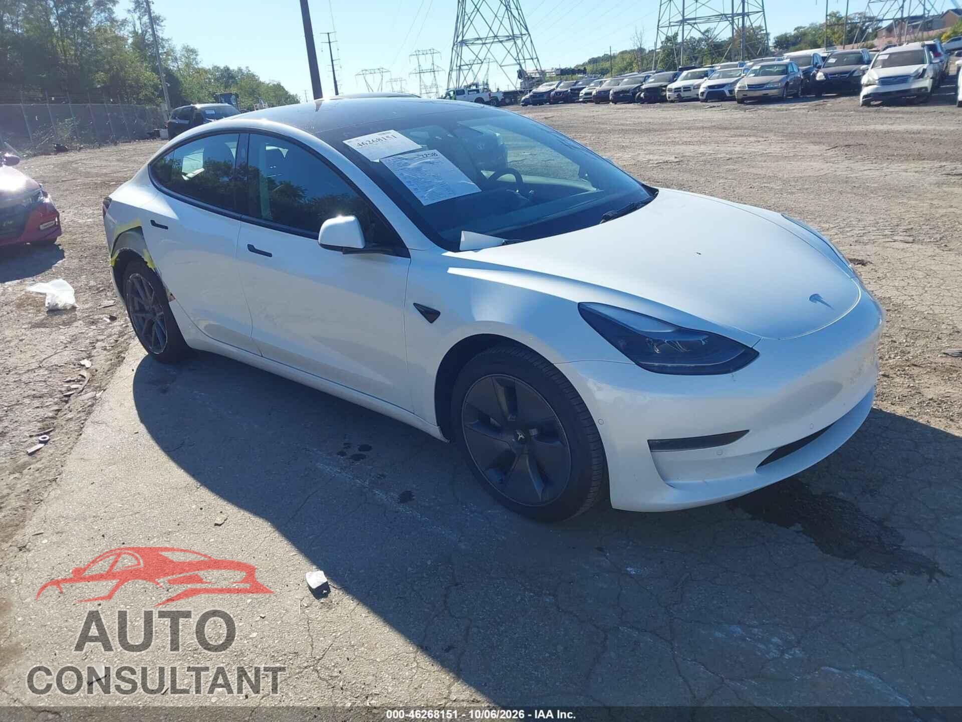 TESLA MODEL 3 2022 - 5YJ3E1EB7NF306037