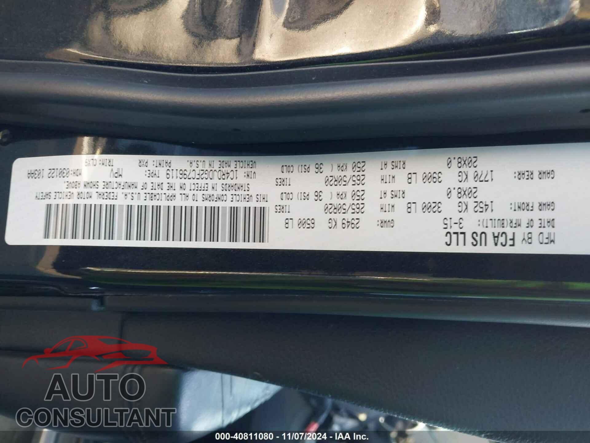 DODGE DURANGO 2015 - 1C4RDJDG2FC796119