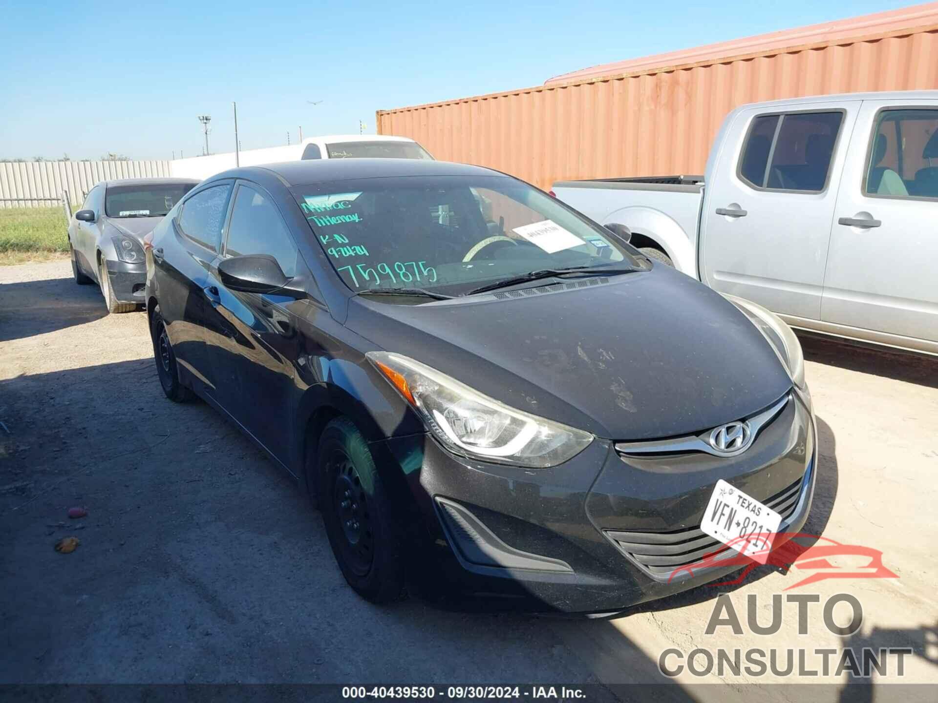 HYUNDAI ELANTRA 2016 - 5NPDH4AE8GH759875