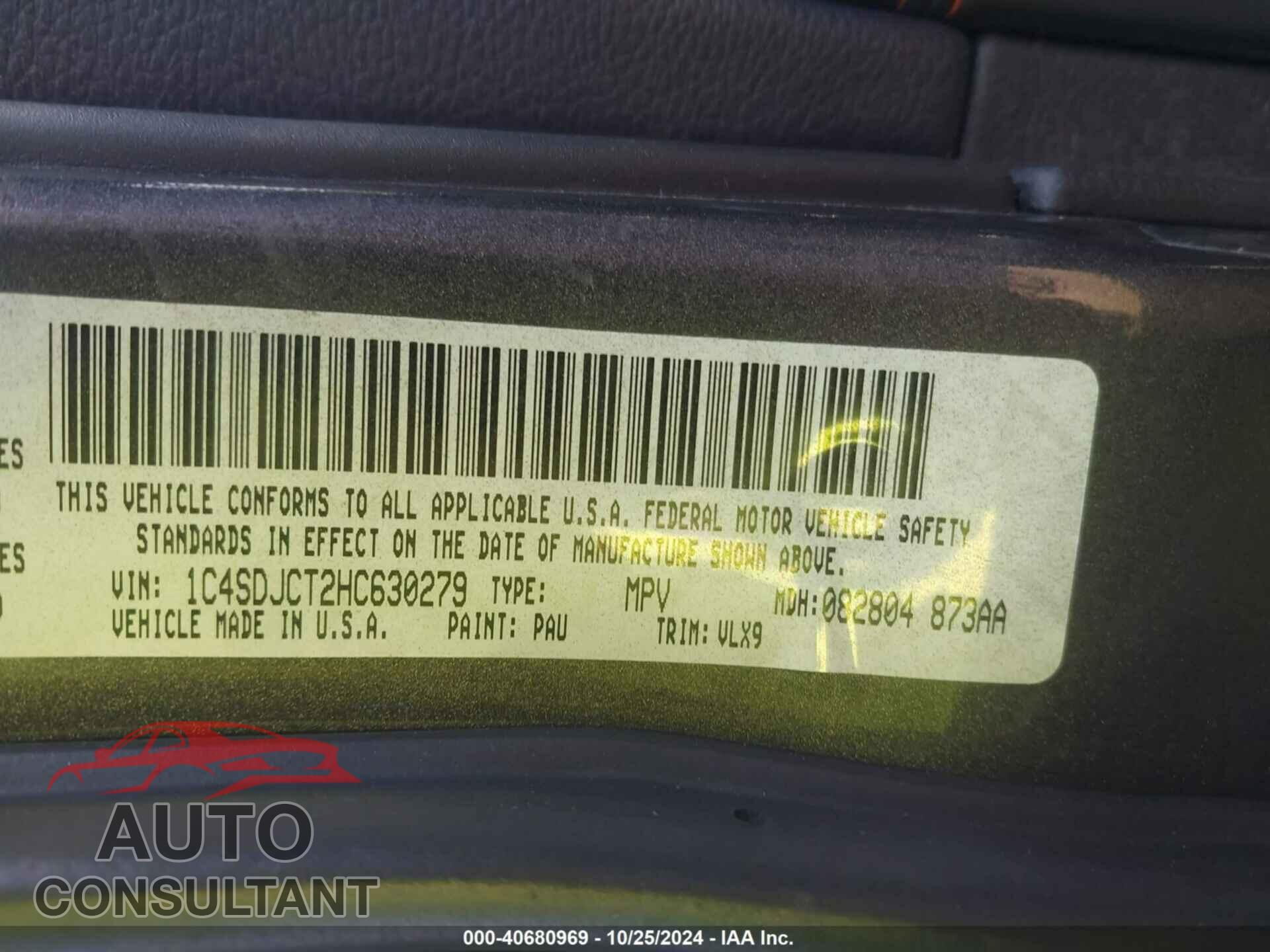 DODGE DURANGO 2017 - 1C4SDJCT2HC630279