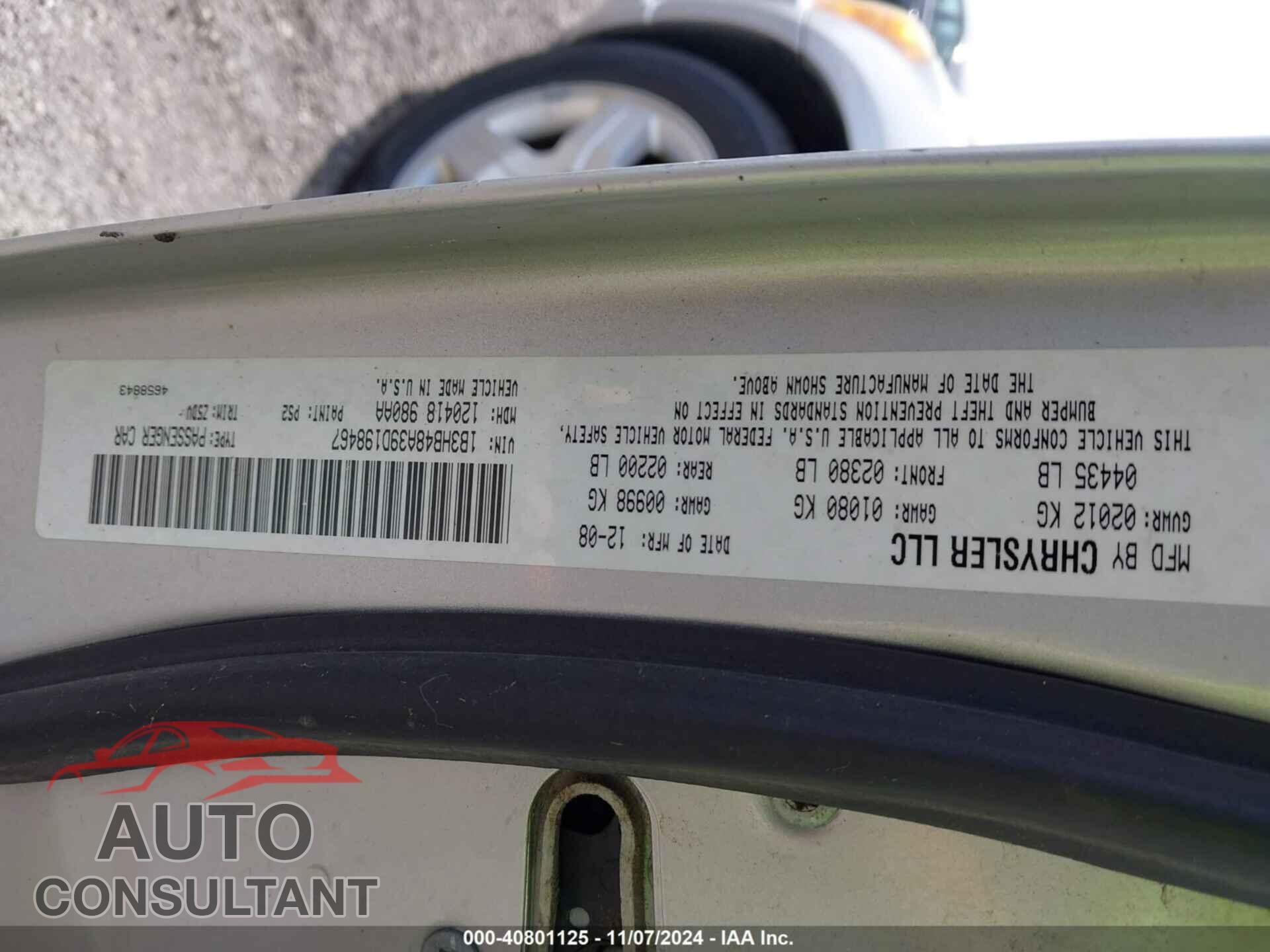 DODGE CALIBER 2009 - 1B3HB48A39D198467