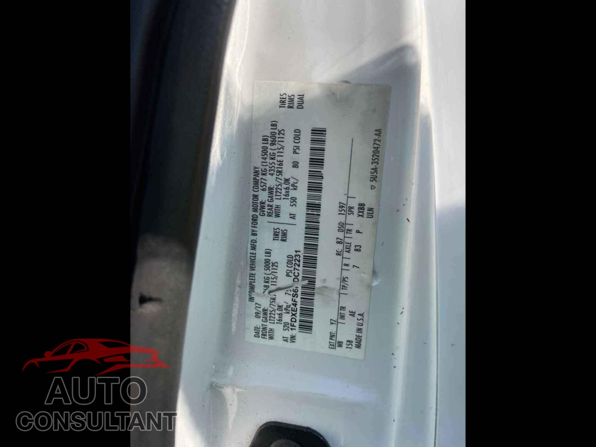 FORD ECONOLINE 2017 - 1FDXE4FS6HDC72231