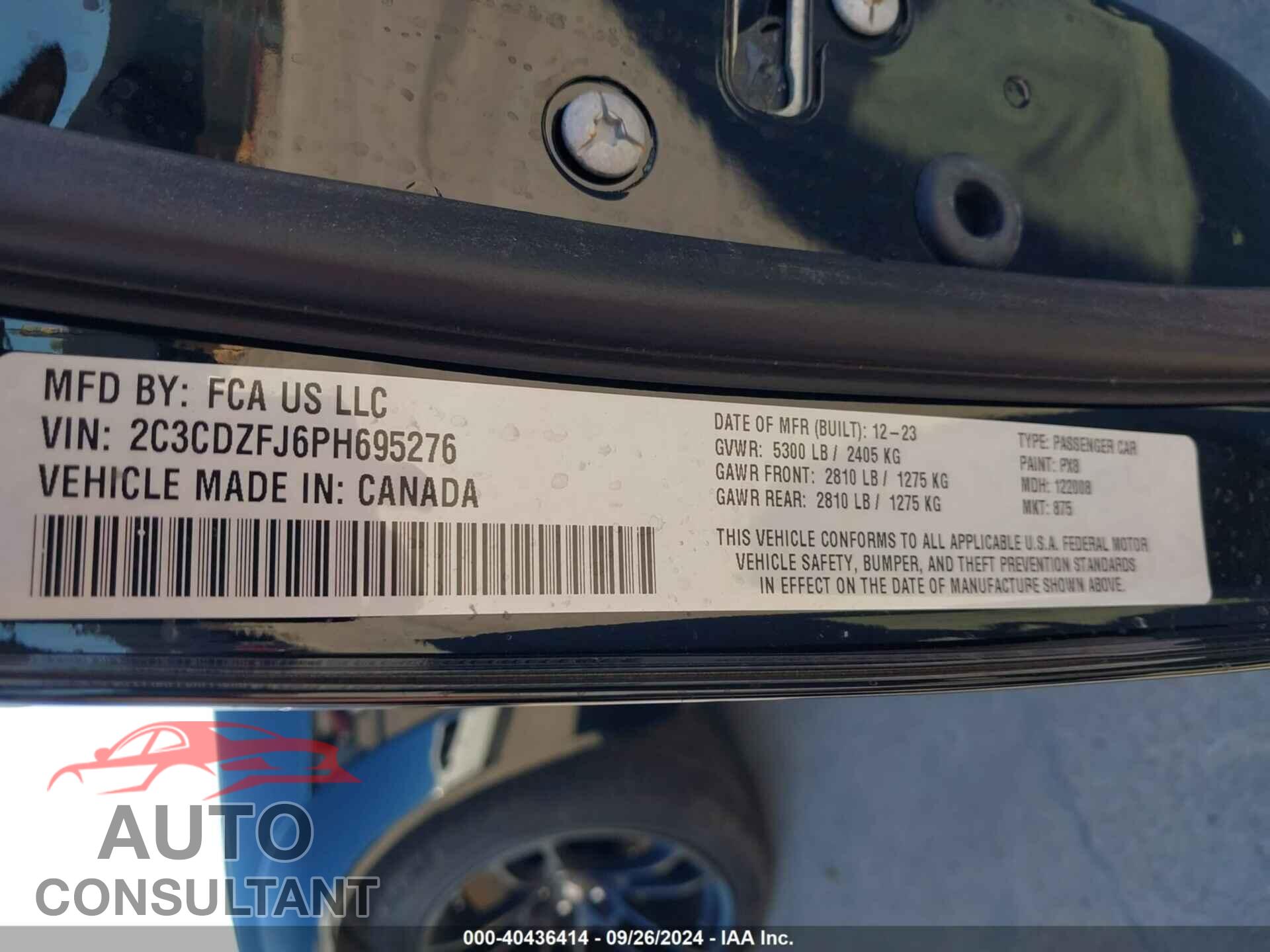 DODGE CHALLENGER 2023 - 2C3CDZFJ6PH695276