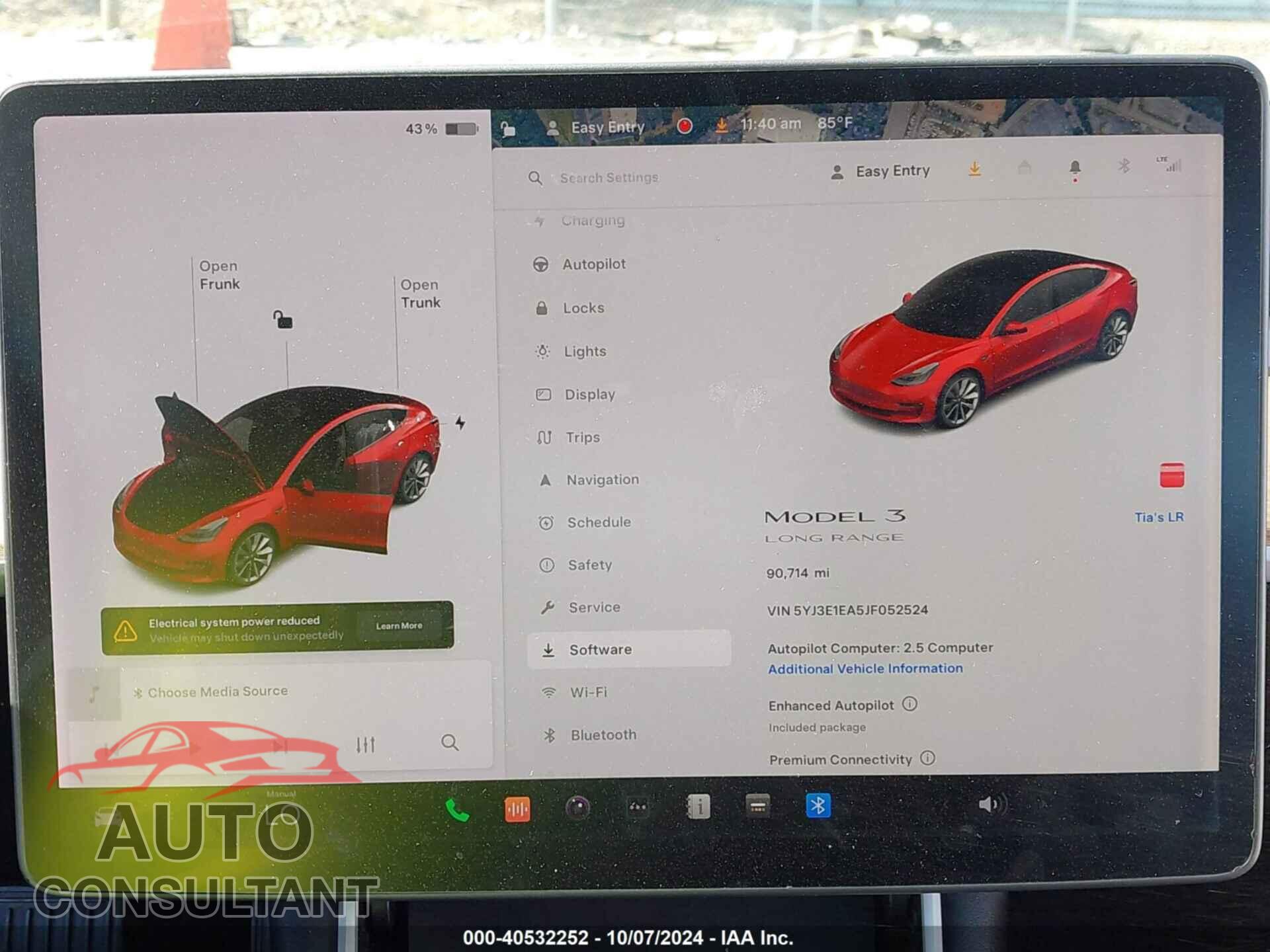 TESLA MODEL 3 2018 - 5YJ3E1EA5JF052524
