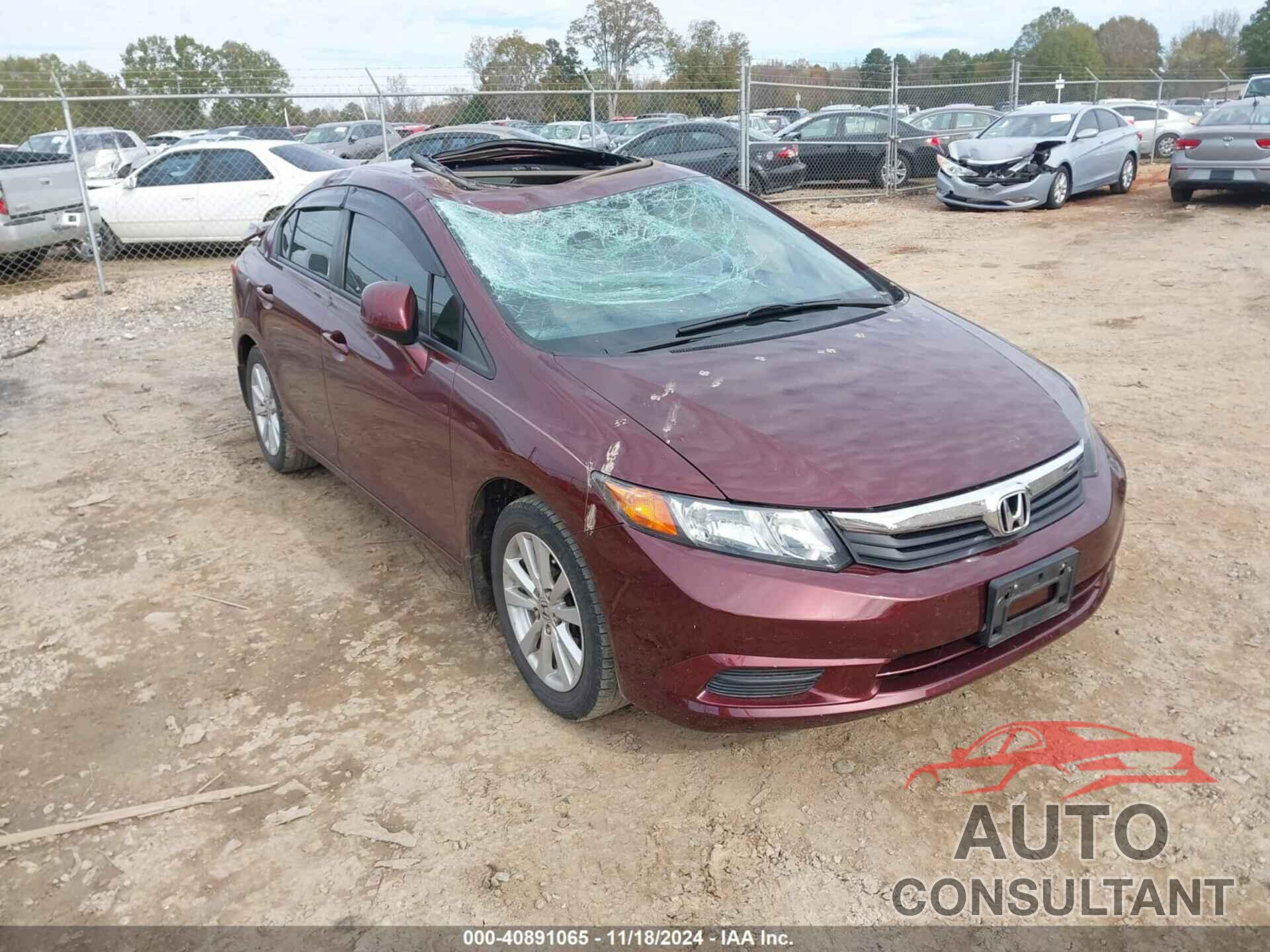 HONDA CIVIC 2012 - 2HGFB2F91CH505505