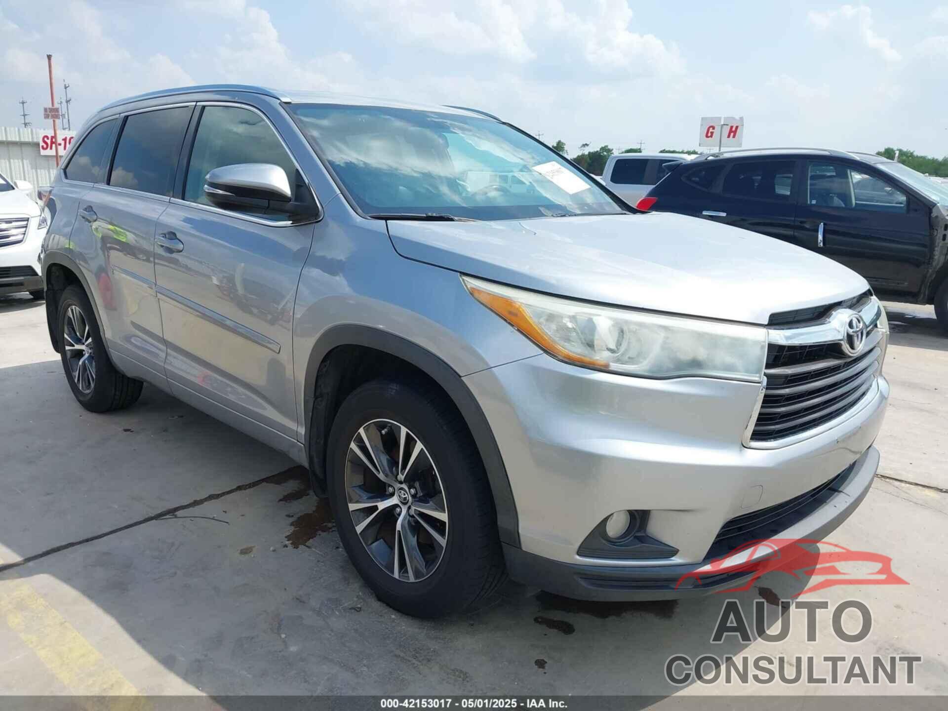 TOYOTA HIGHLANDER 2016 - 5TDJKRFH6GS238748